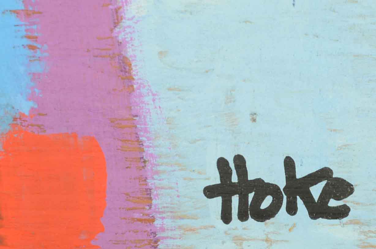 Bob Hoke Acrylic on Plywood Outsider Painting "Long John"