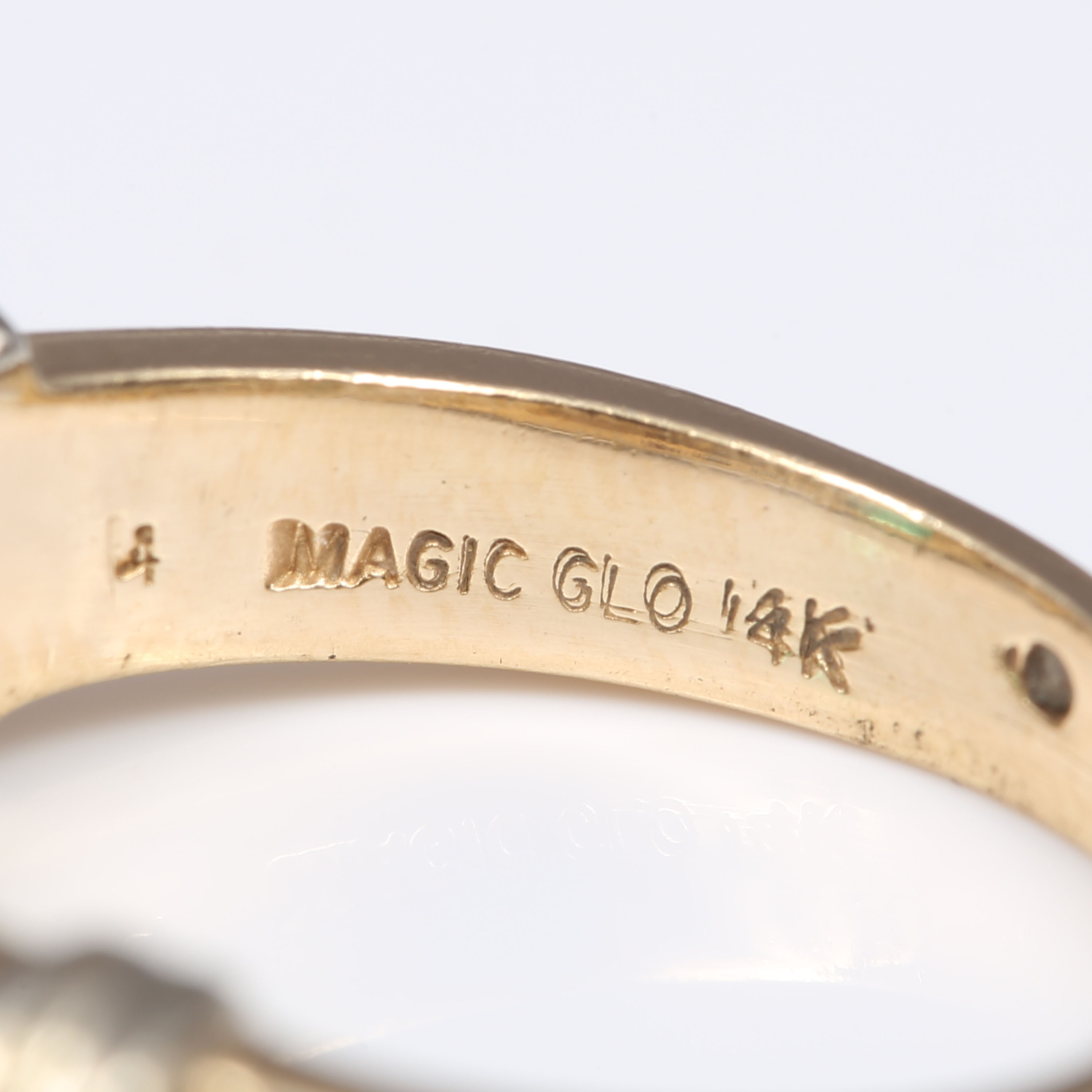 Magic Glo 14K Yellow Gold 2.30 CT Emerald and Princess Cut Diamond Ring