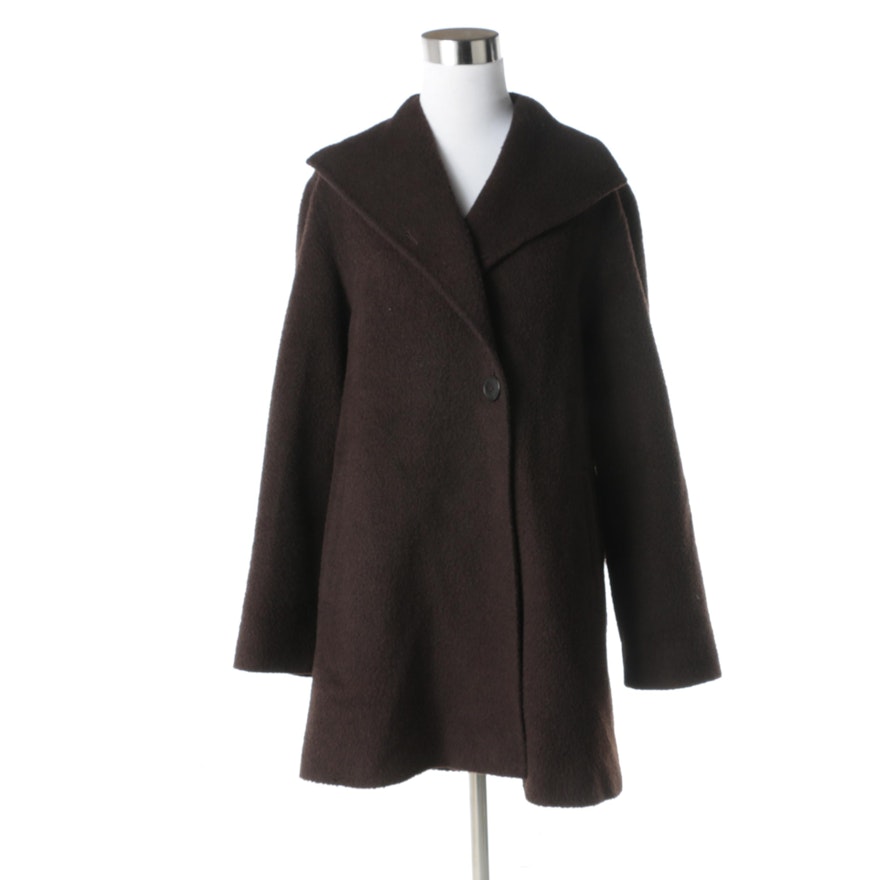 Women's Cinzia Rocca Brown Alpaca Wool Coat