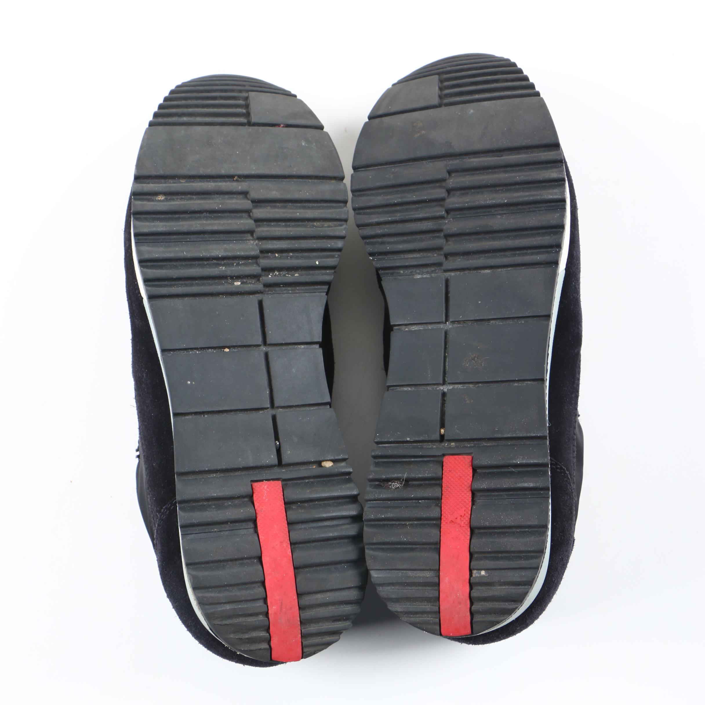 Prada Nylon and Suede Slip-On Sneakers