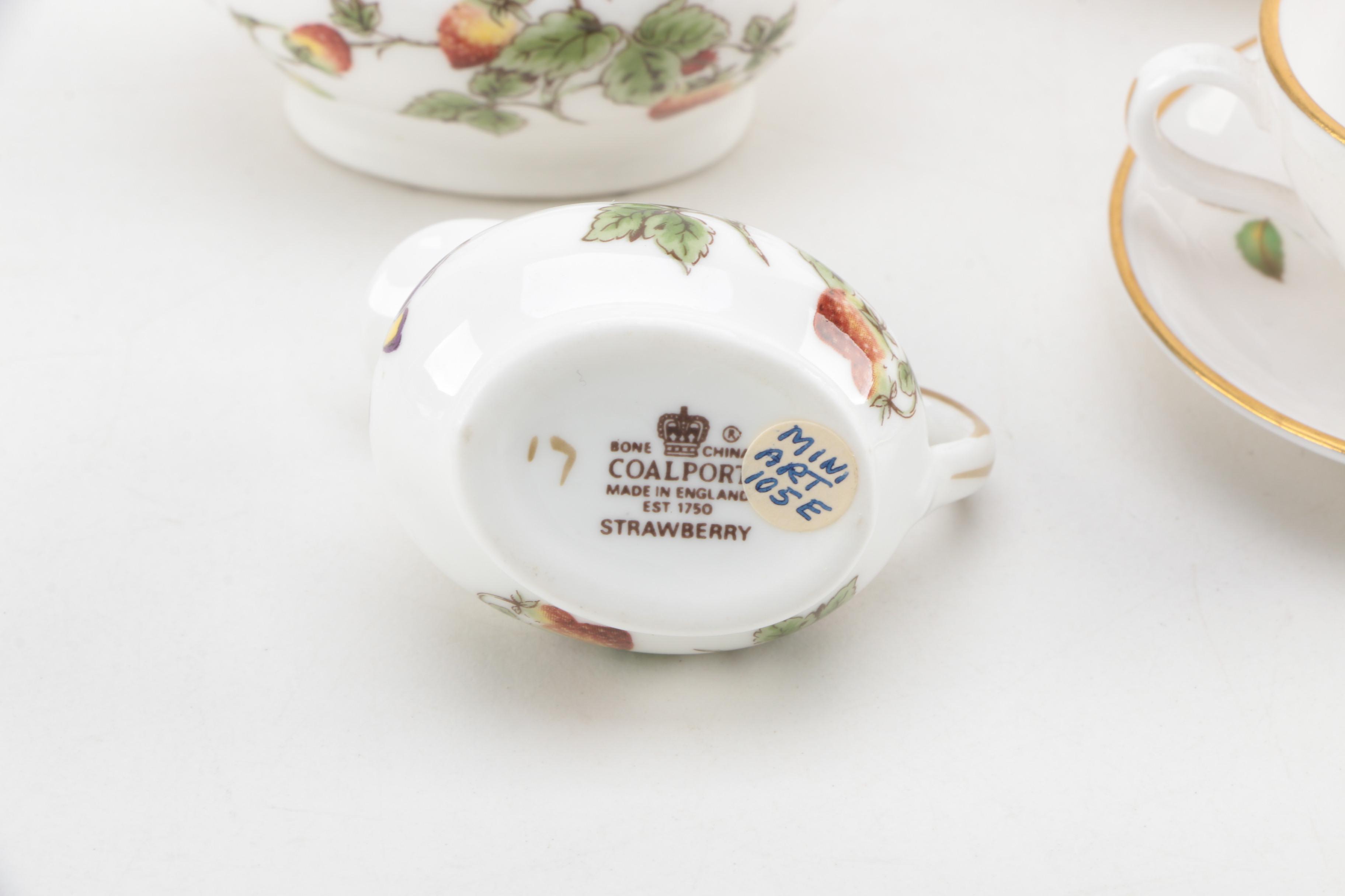 Coalport "Strawberry" Miniature Porcelain Tea Set