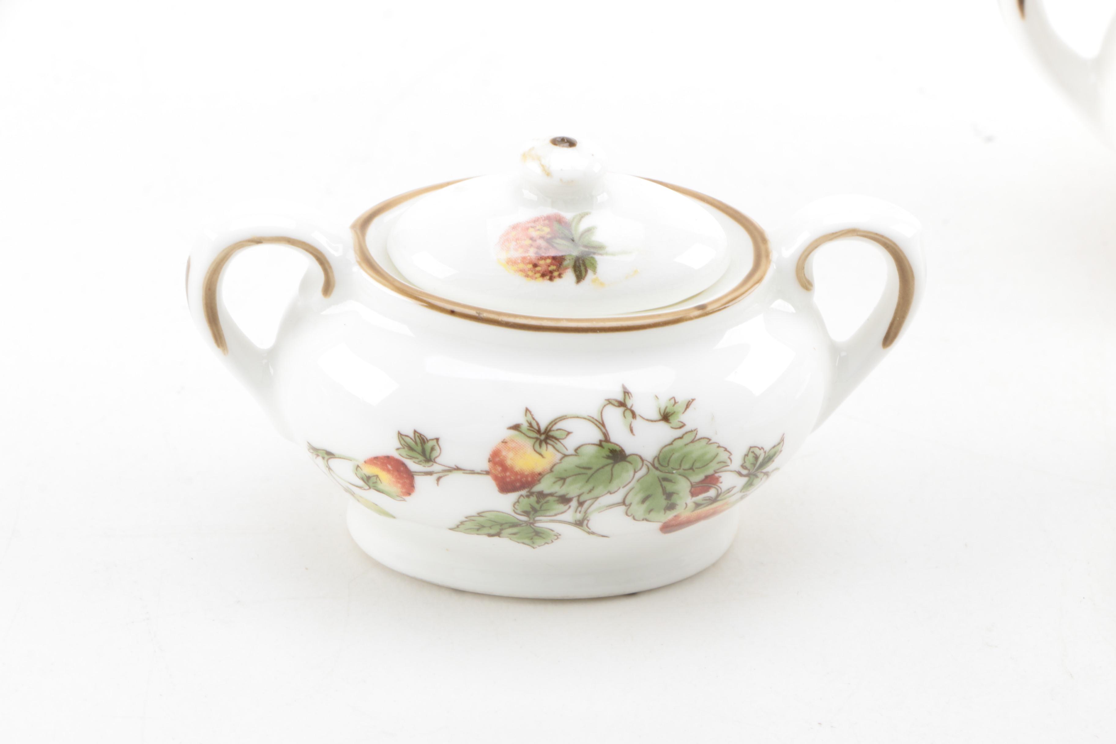 Coalport "Strawberry" Miniature Porcelain Tea Set