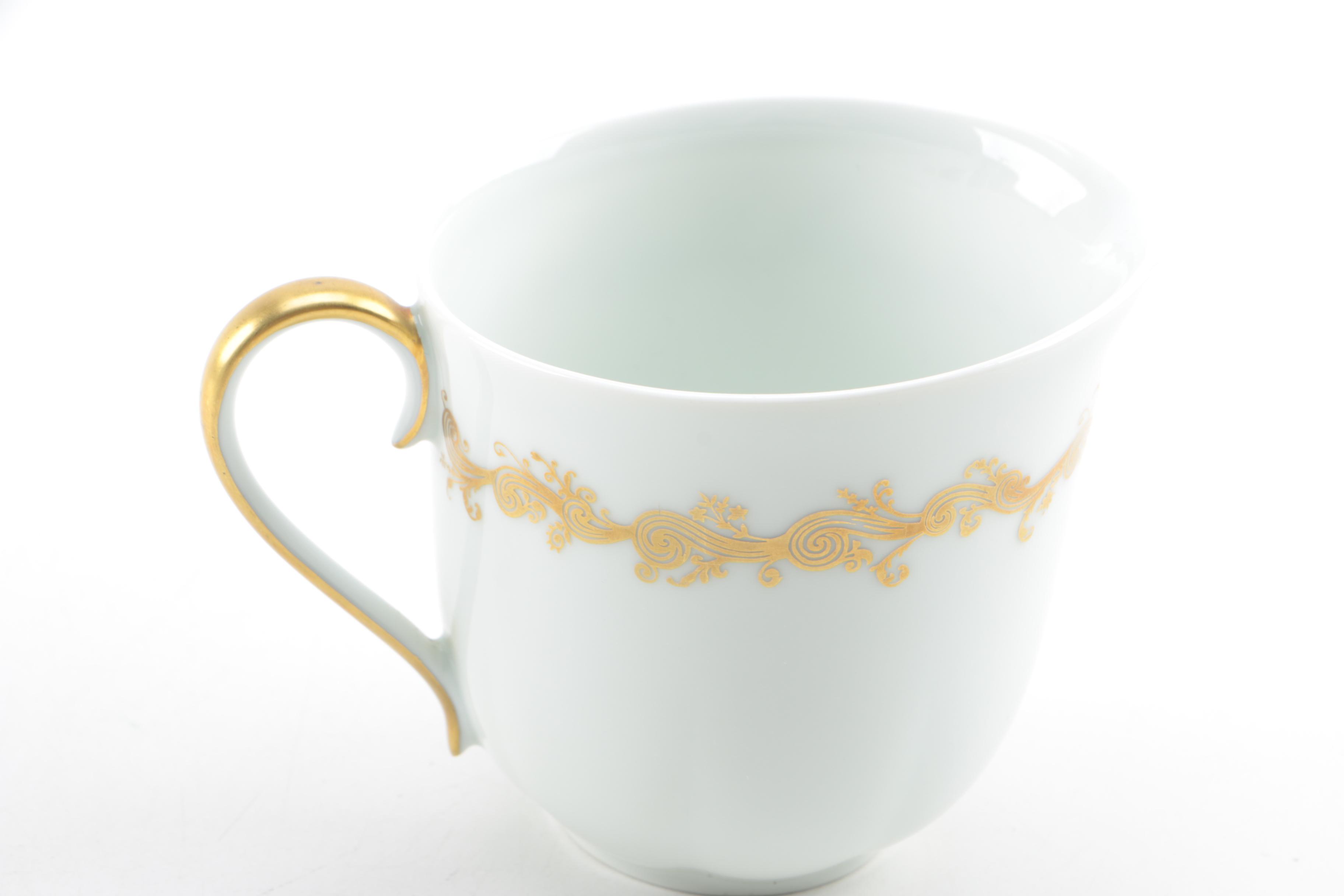 1894-1900 Delinieres & Co. Porcelain Plates with Block "Loire" Serveware