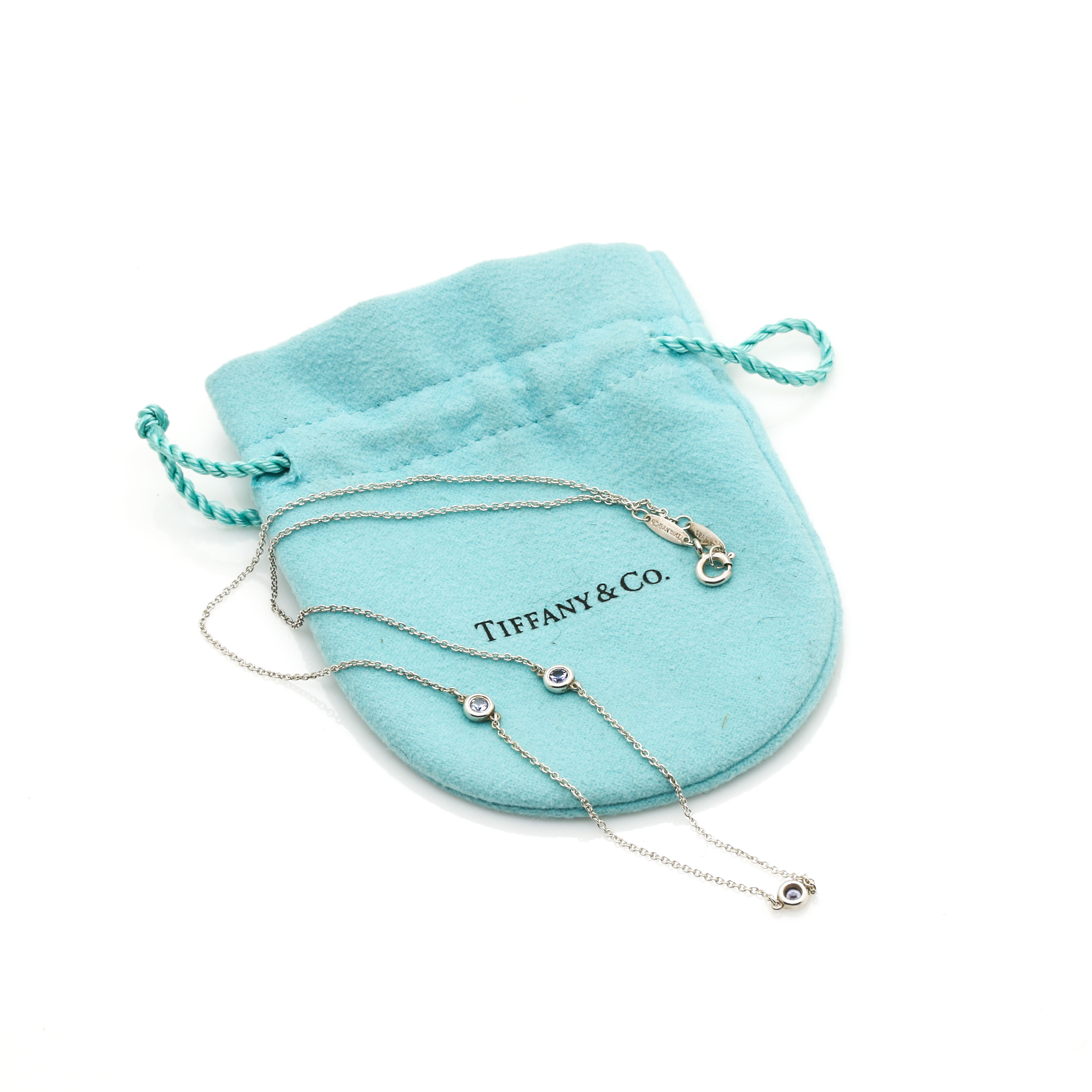 Elsa Peretti for Tiffany Sterling Silver "Color by the Yard" Tanzanite Necklace