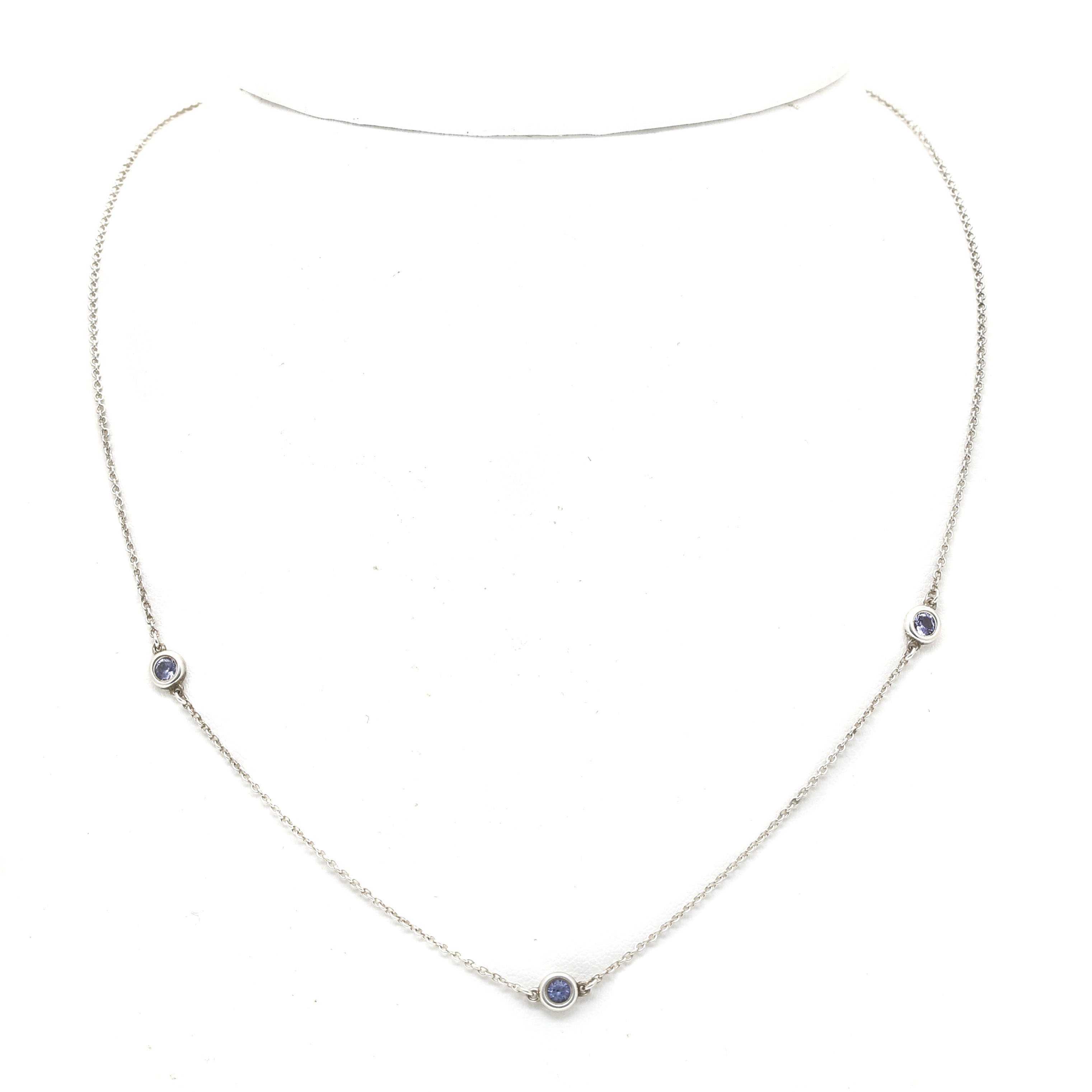 Elsa Peretti for Tiffany Sterling Silver "Color by the Yard" Tanzanite Necklace