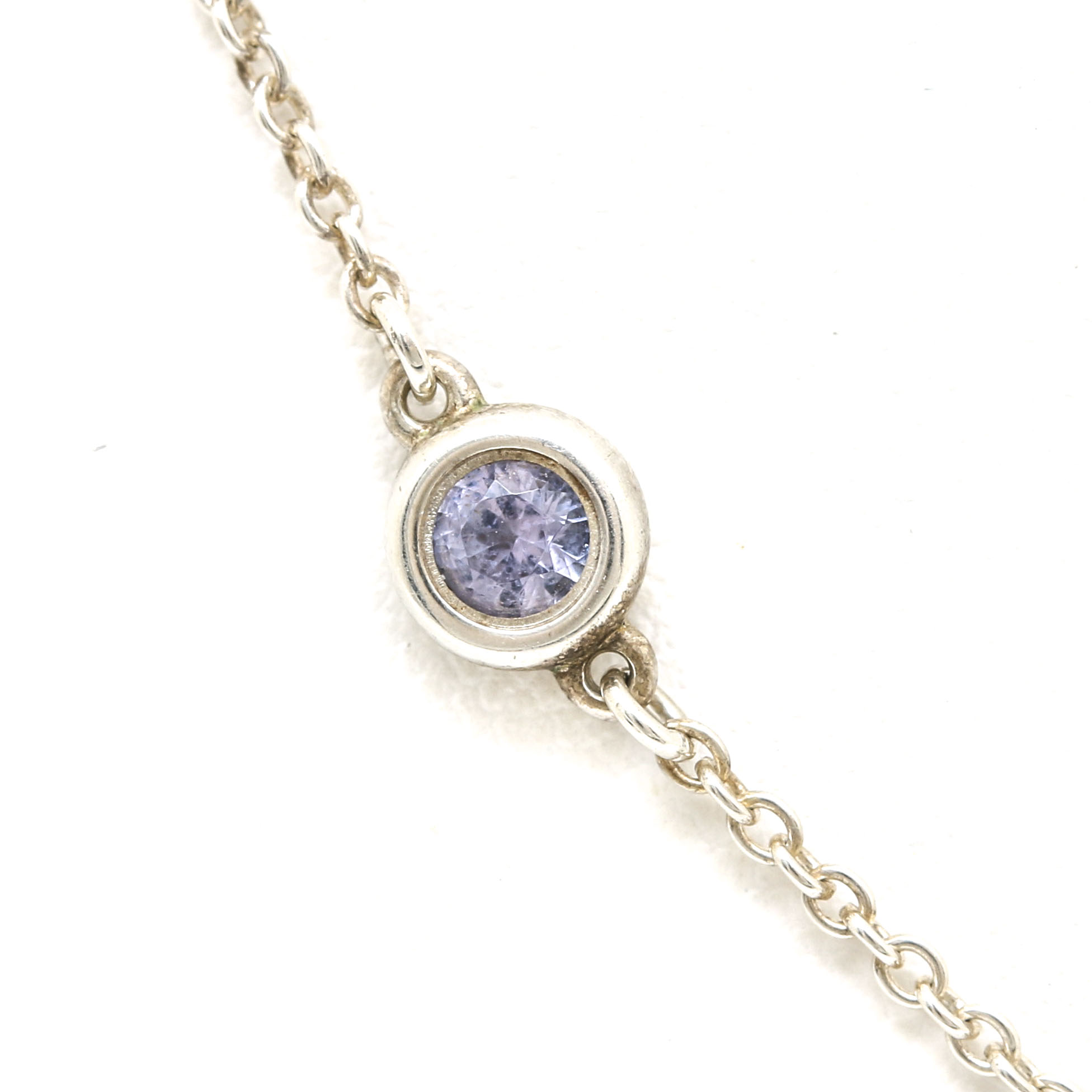 Elsa Peretti for Tiffany Sterling Silver "Color by the Yard" Tanzanite Necklace