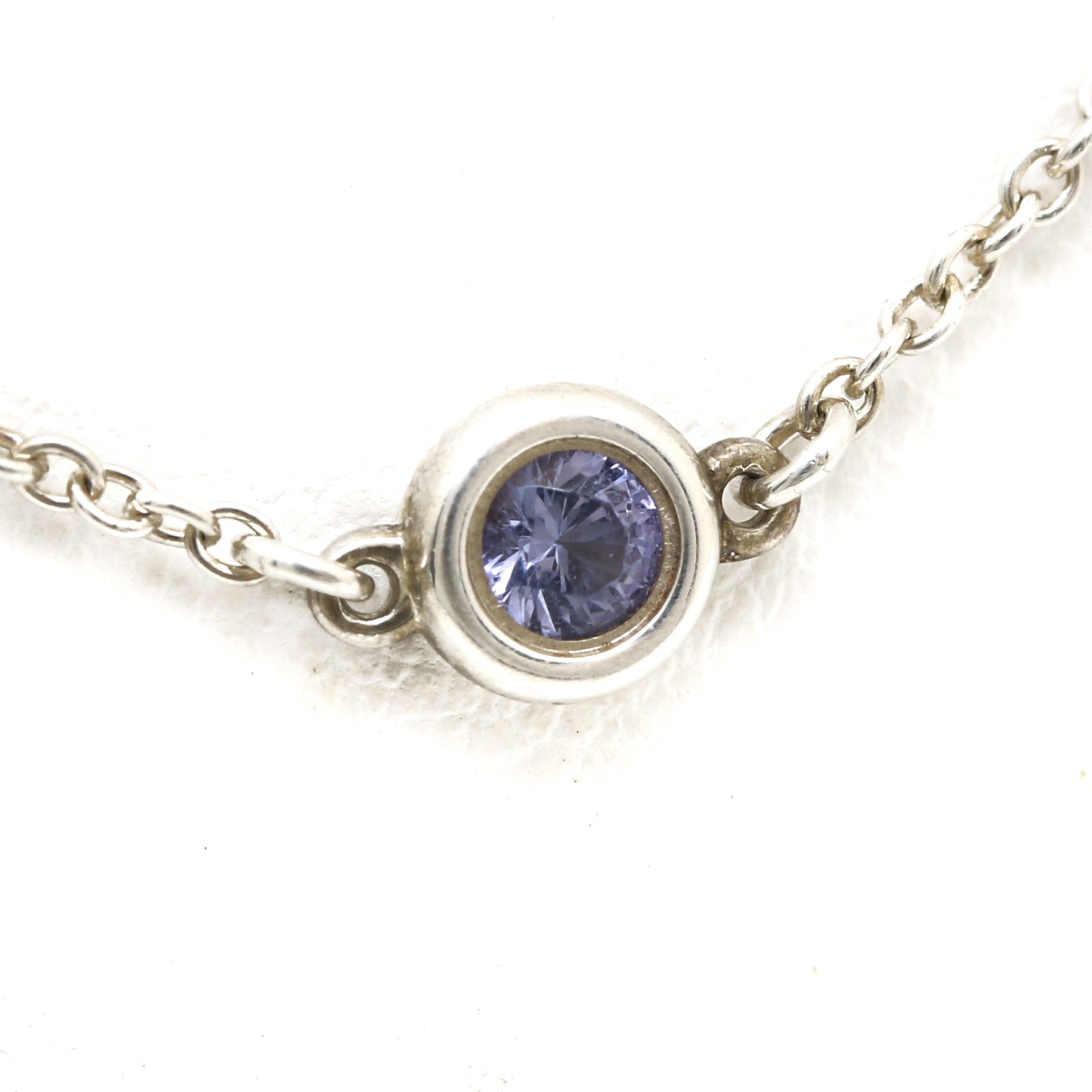 Elsa Peretti for Tiffany Sterling Silver "Color by the Yard" Tanzanite Necklace