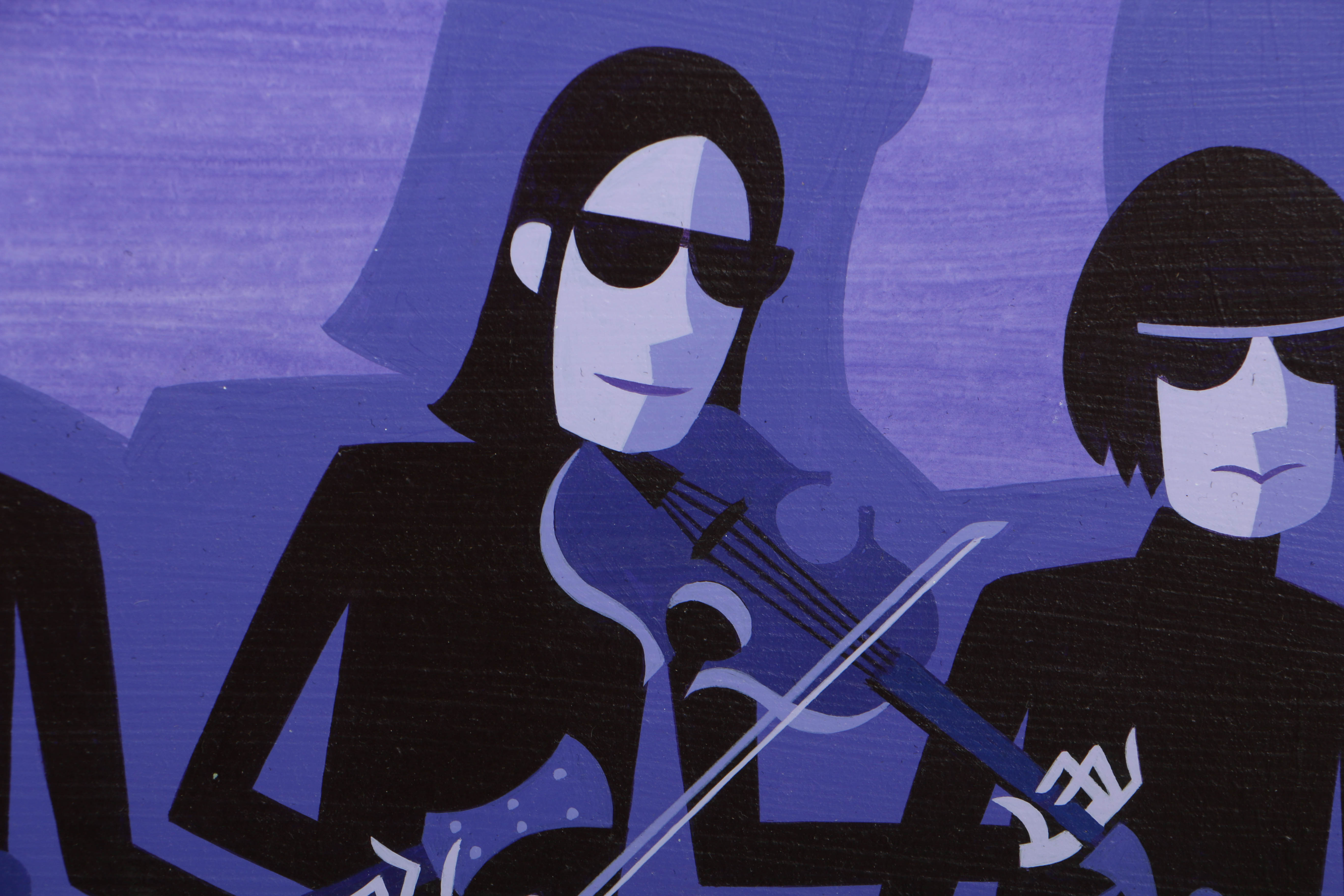 Josh Agle Acrylic Painting on Board "The Velvet Study"