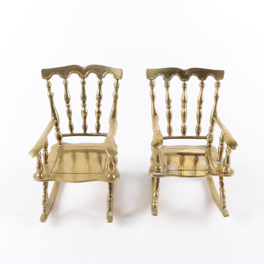 Miniature Brass Rocking Chairs