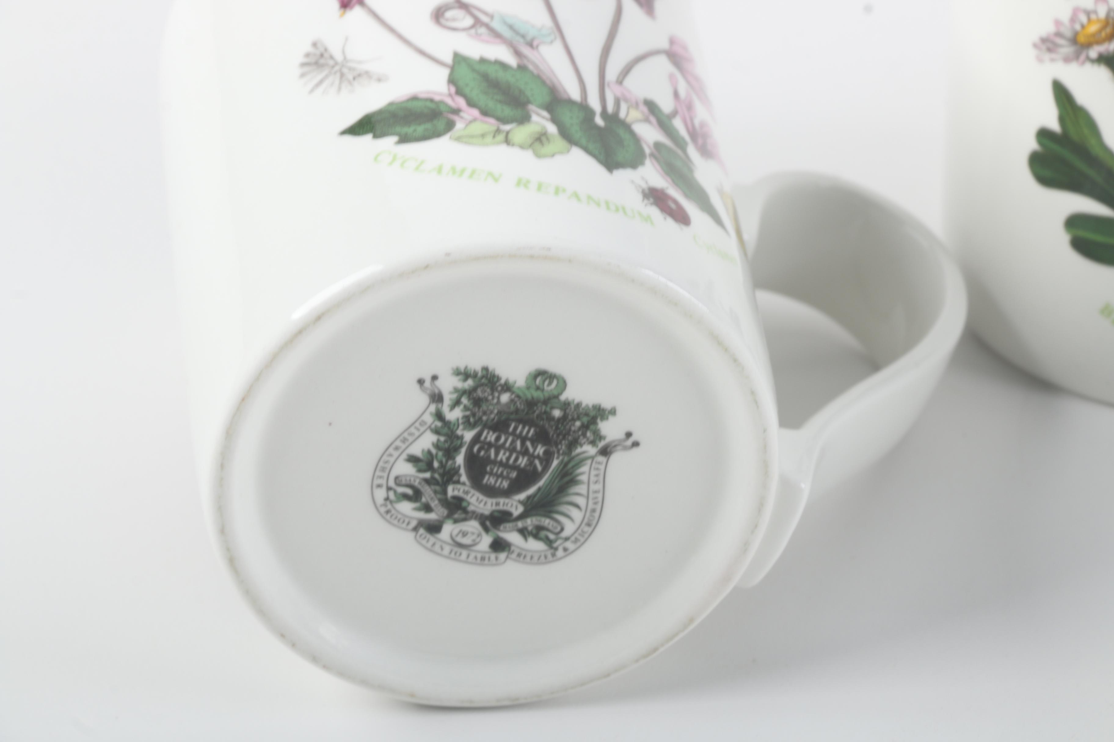 Portmeirion Floral Tea Kettle and "Botanic Garden" Mugs