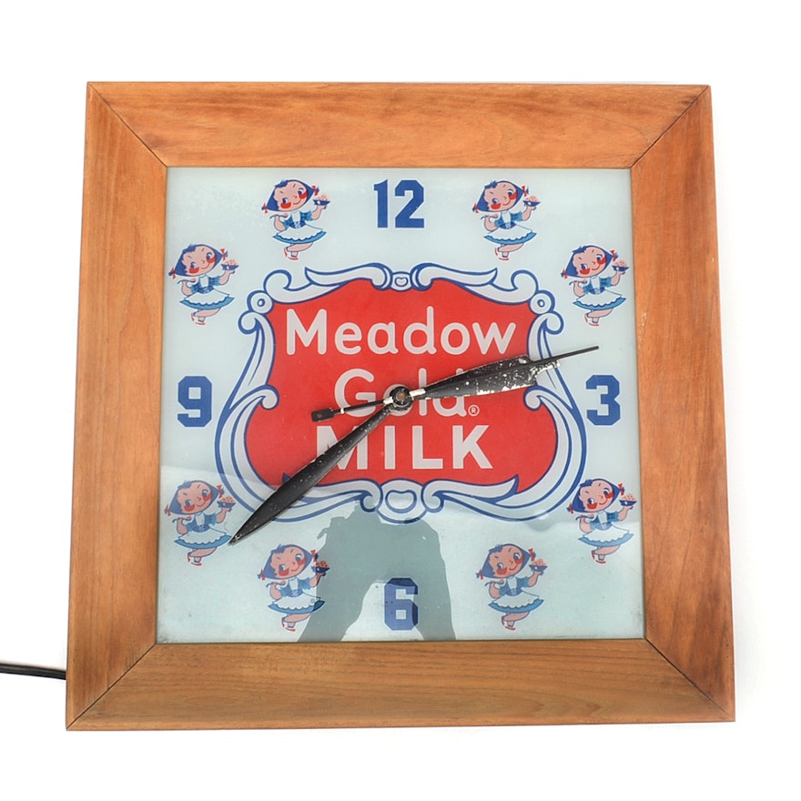 Mid-Century Meadow Gold Milk Clock