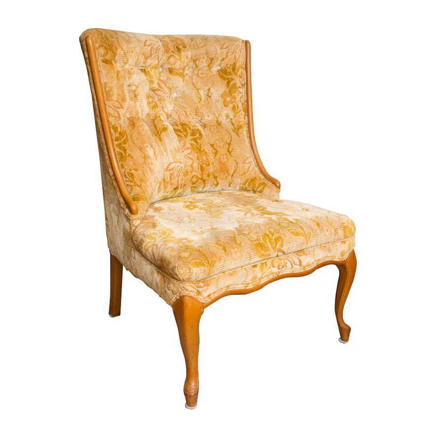 Mid-Century French Provincial Style Upholstered Side Chair