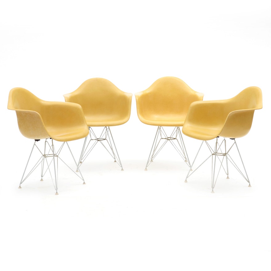 Set of Eames for Herman Miller Fiberglass Shell Chairs