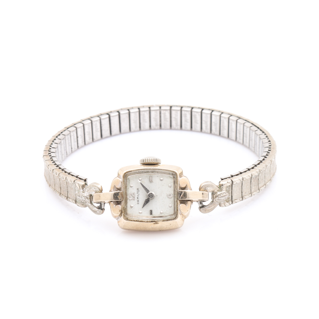 Hamilton 14K White Gold Analog Watch
