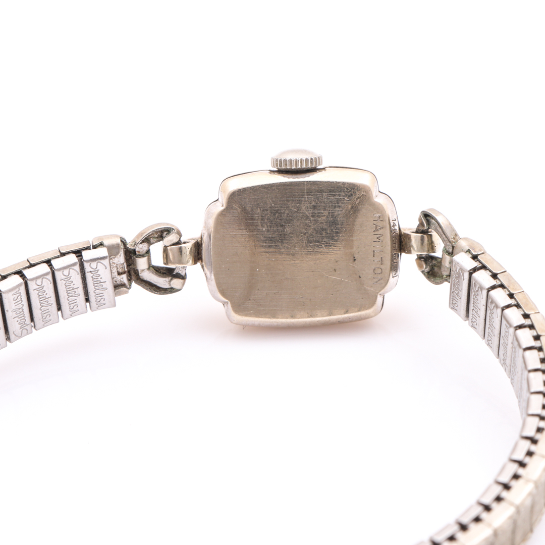 Hamilton 14K White Gold Analog Watch