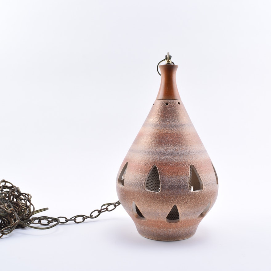 Mid-Century Ceramic Lantern Style Pendant Light