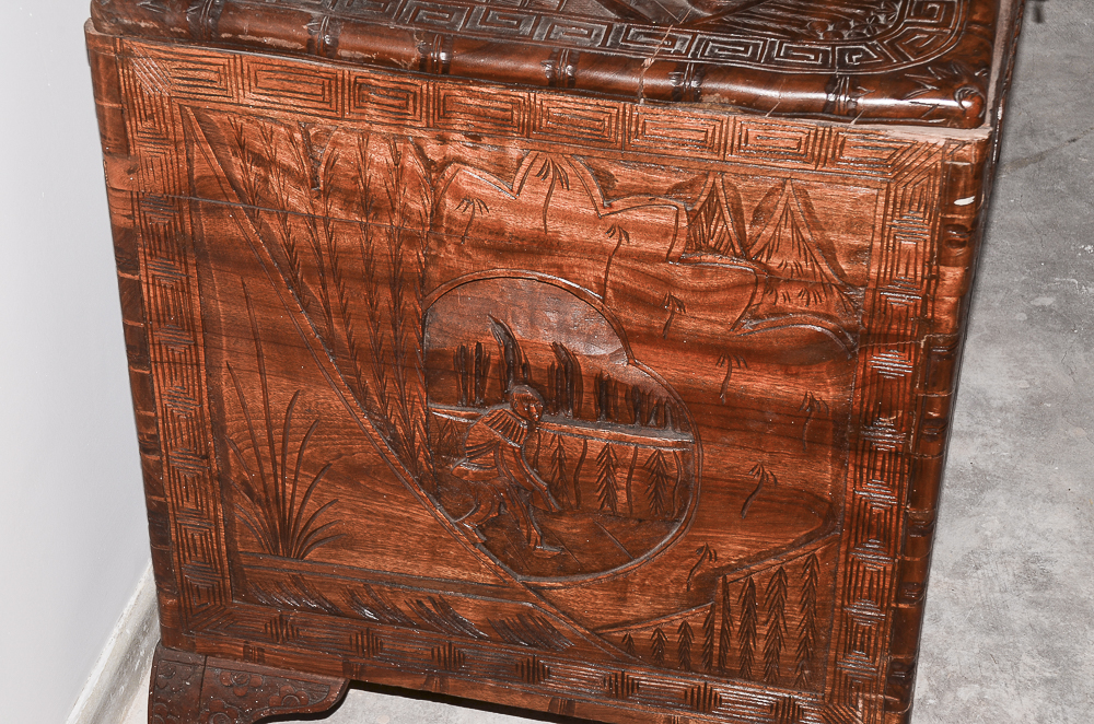 Vintage Chinese Carved Camphor Chest