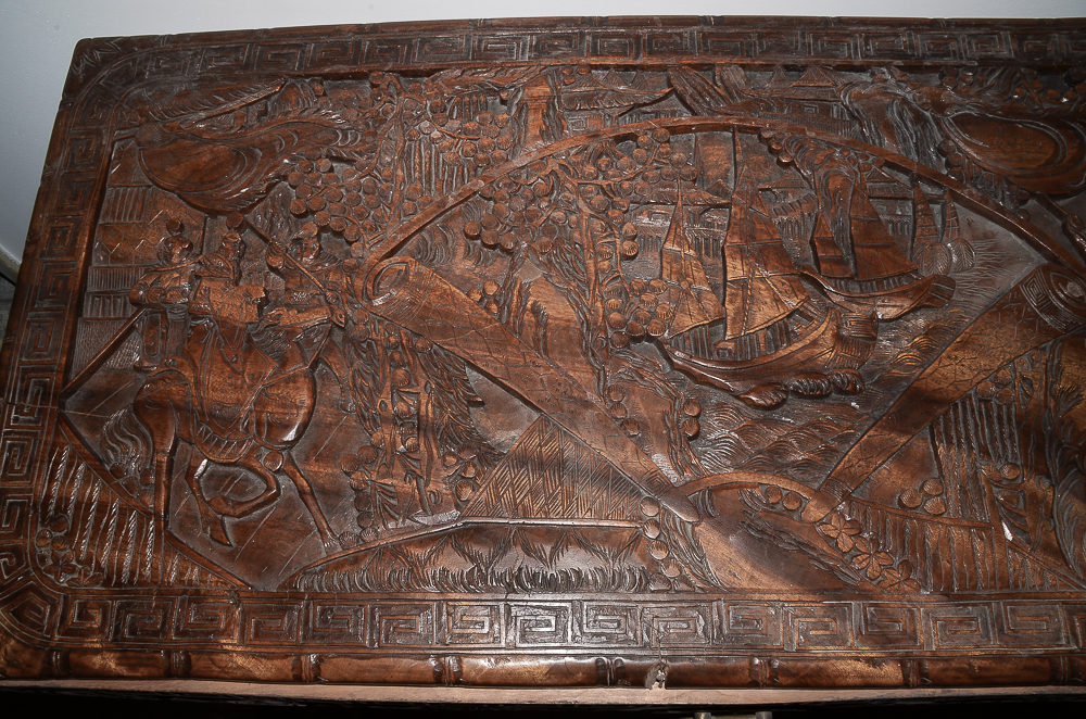 Vintage Chinese Carved Camphor Chest