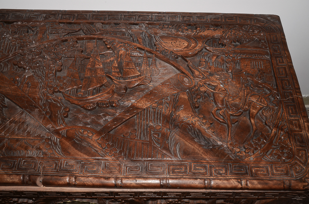 Vintage Chinese Carved Camphor Chest