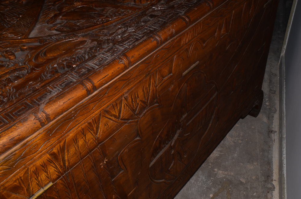 Vintage Chinese Carved Camphor Chest