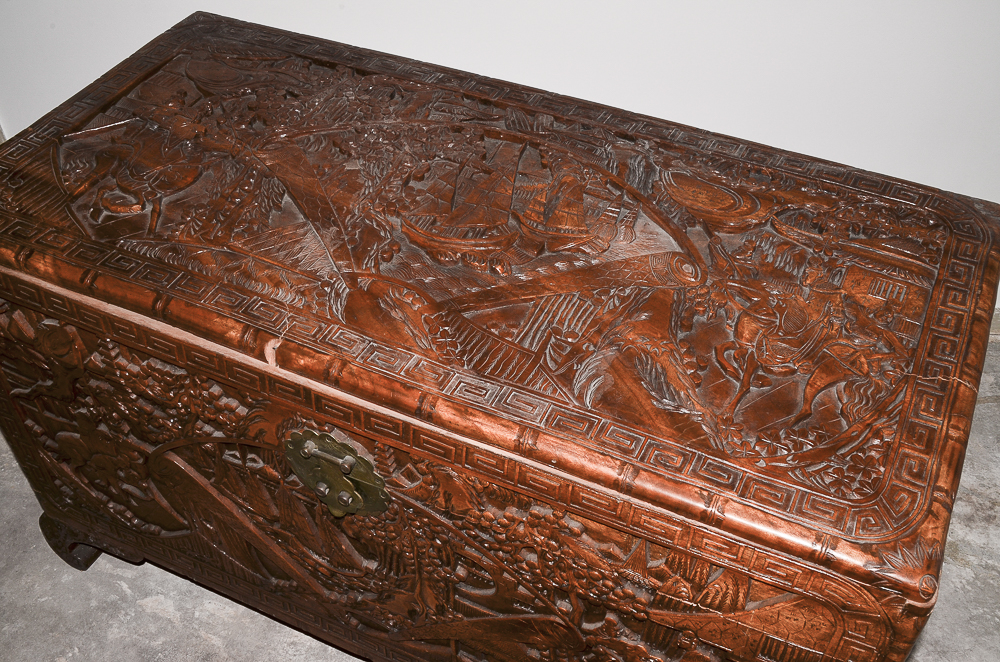 Vintage Chinese Carved Camphor Chest