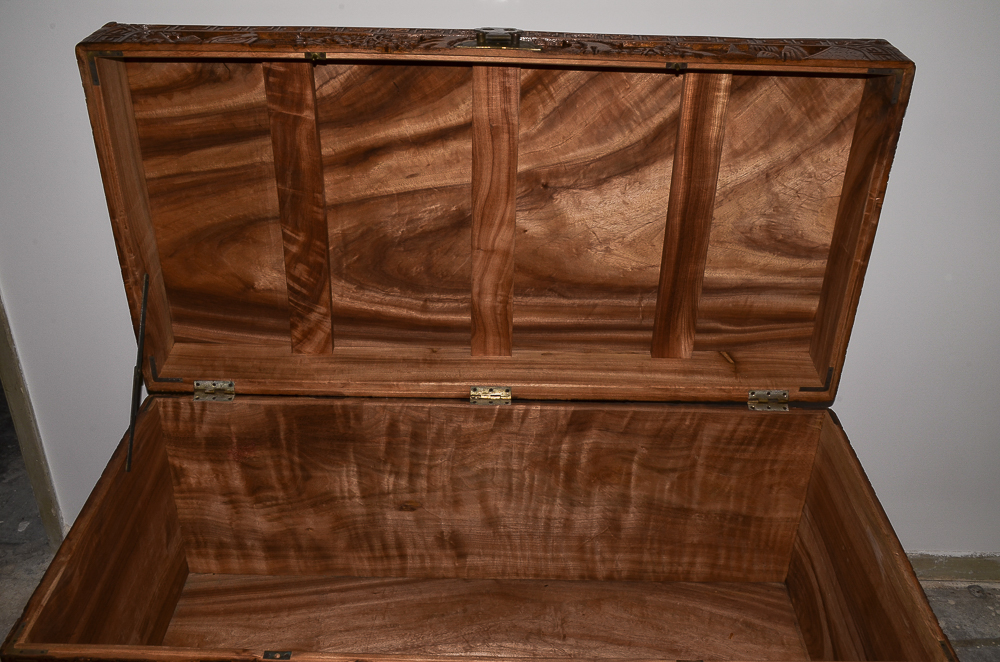 Vintage Chinese Carved Camphor Chest