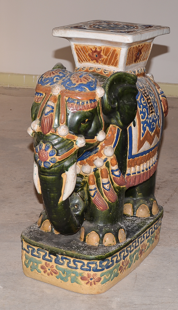 Ceramic Elephant Plant Stand