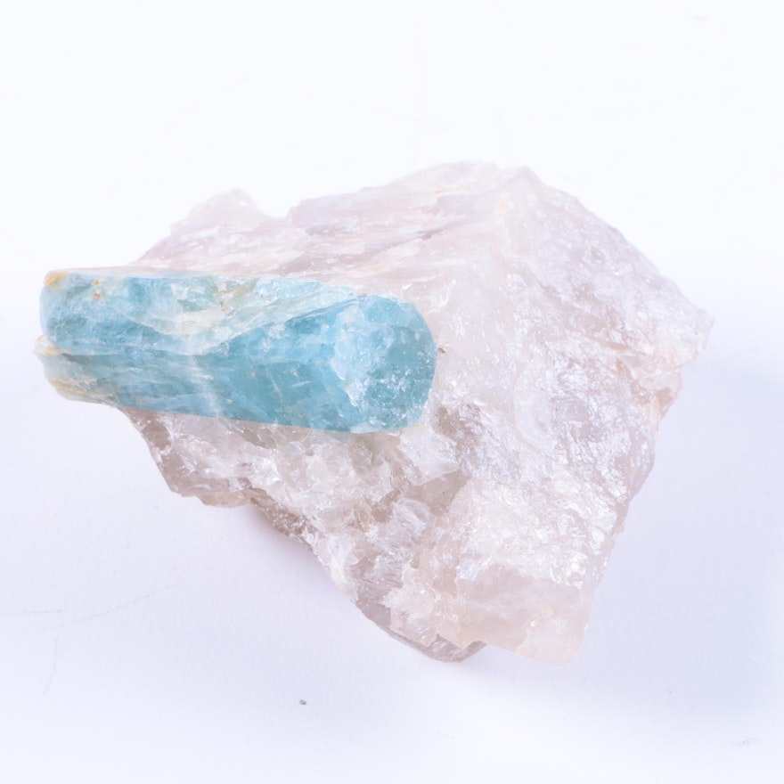 Aquamarine Crystal in Quartz