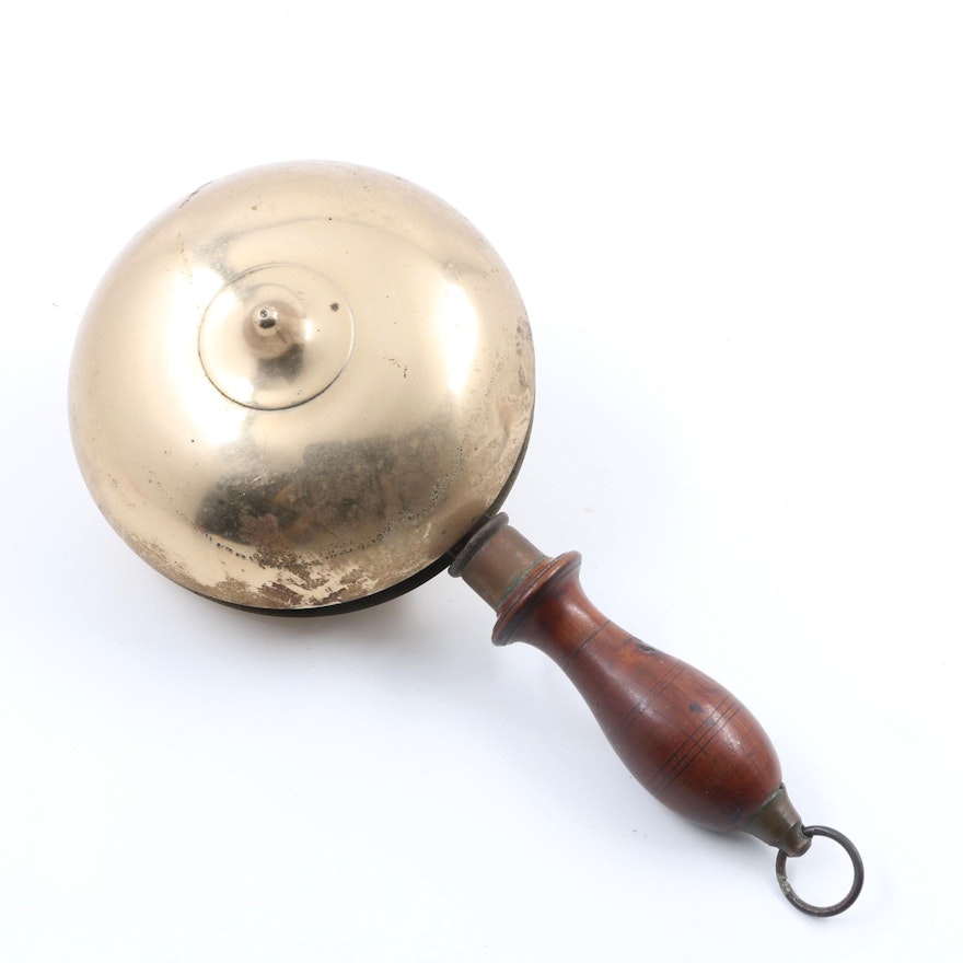 Large Brass Muffin or Alarm Hand Held Bell