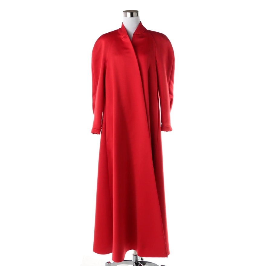 Women's Victor Costa Red Satin Coat