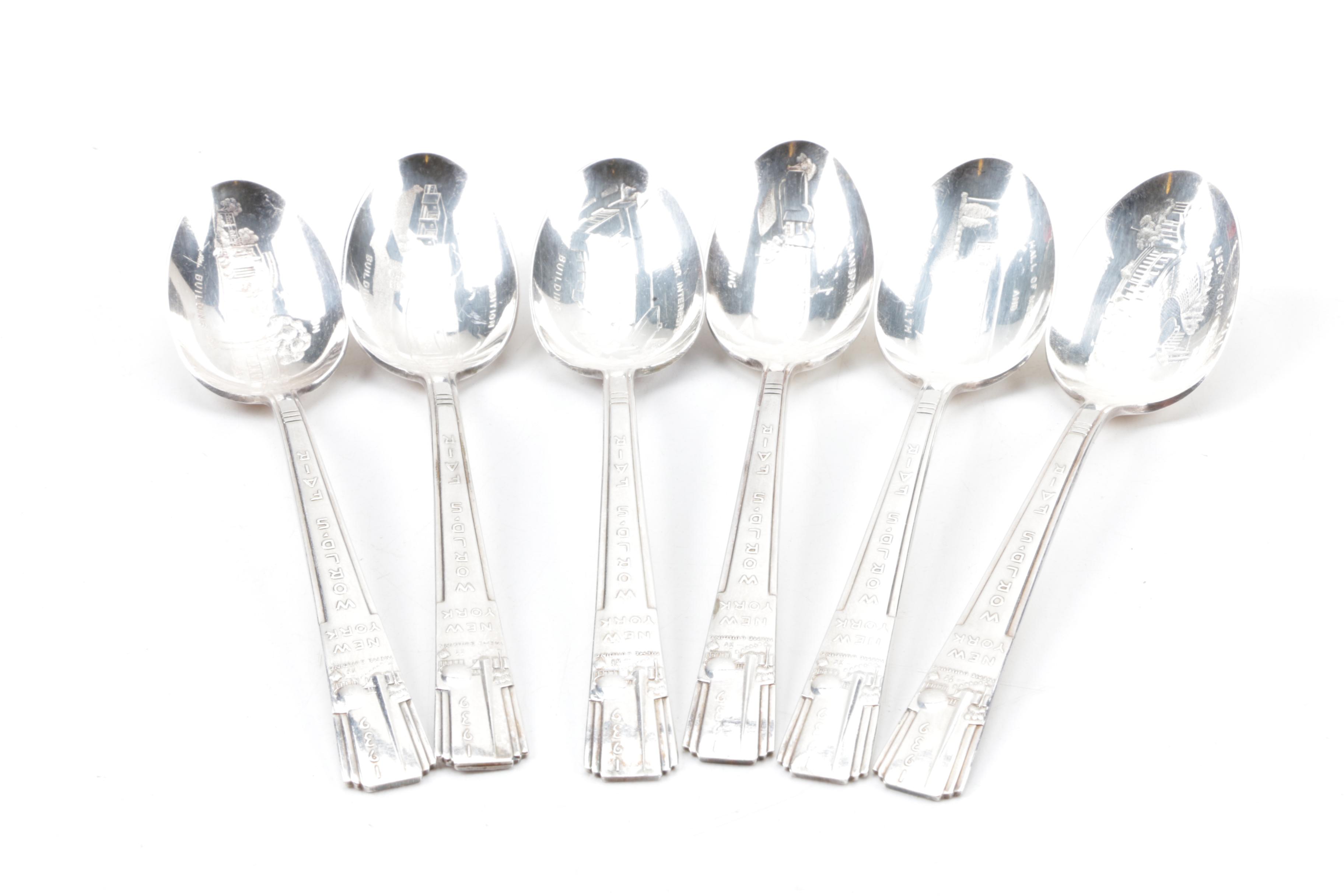 1939-1940 New York World's Fair Toby Mug and Silver Plate Spoons