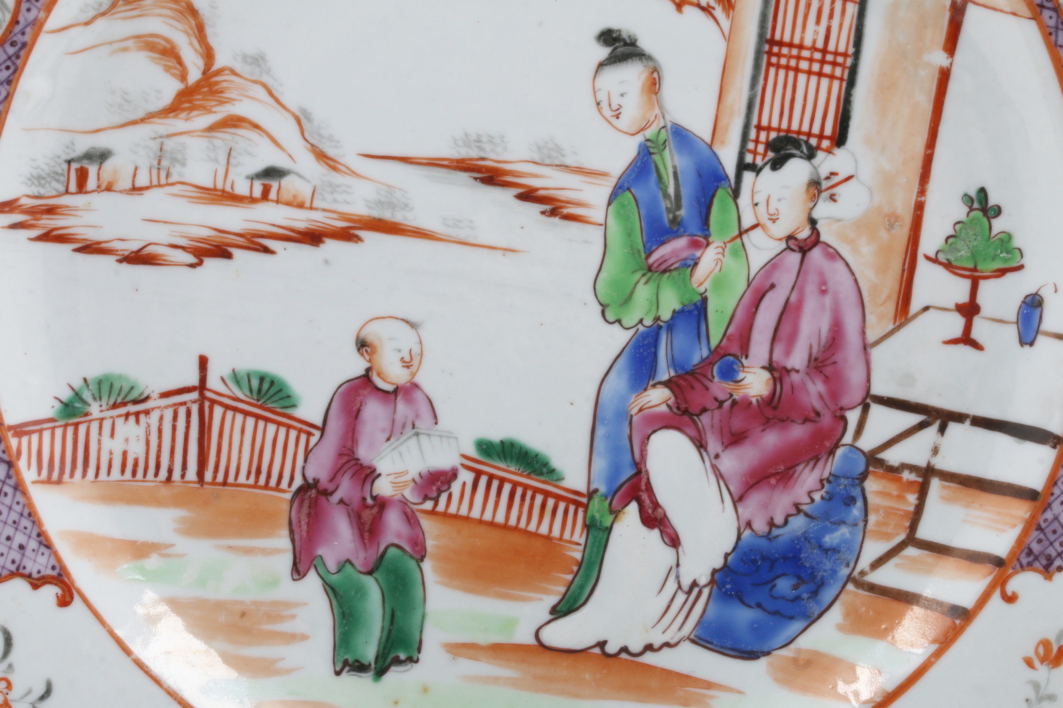 Chinese Rose Mandarin Porcelain Export Plate