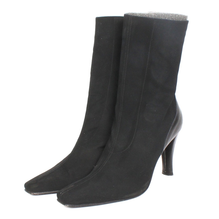 Donald J Pliner "Sleek" Black Mid-Calf Boots