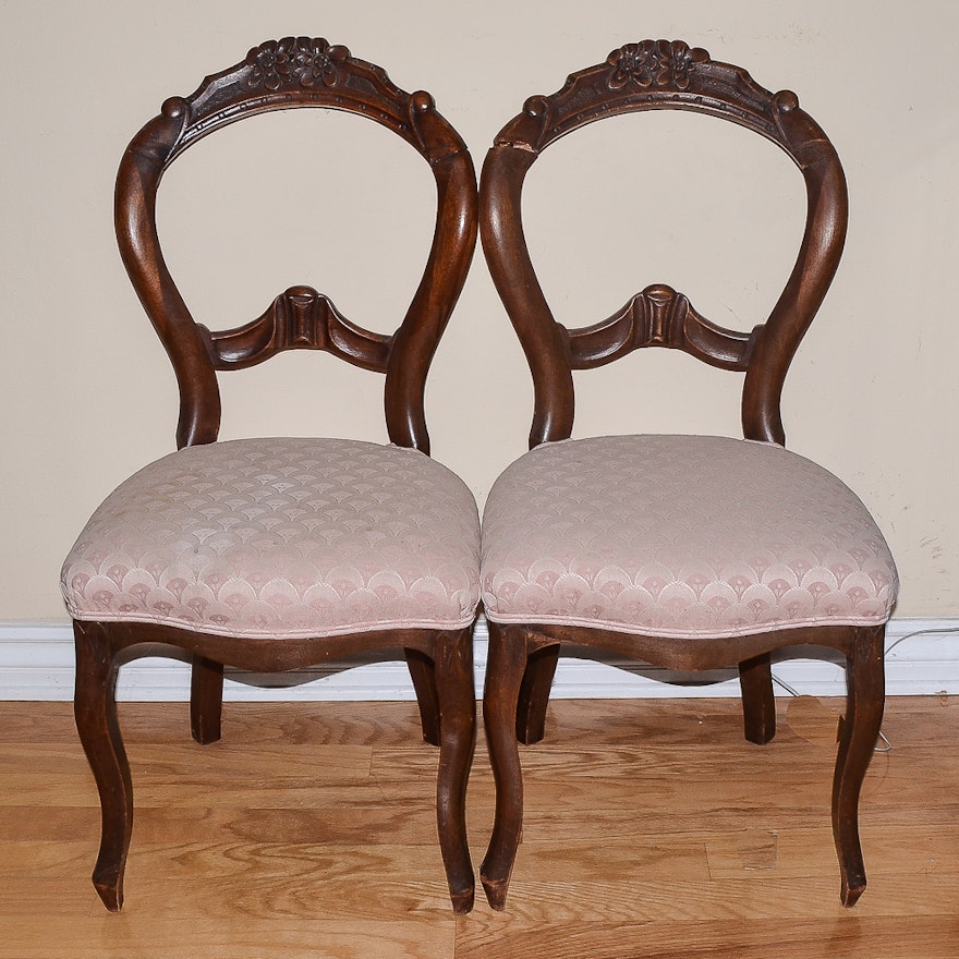 Antique Rococo Revival Balloon Back Chairs