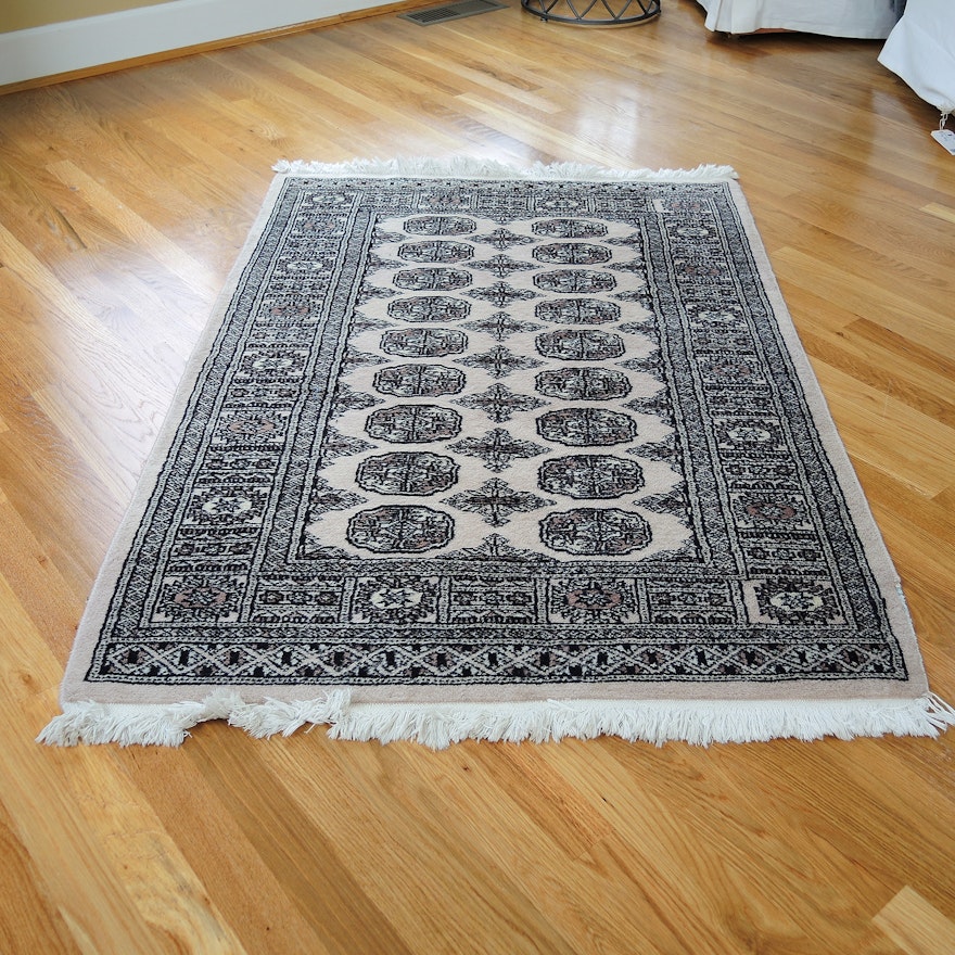 Hand-Knotted Bokhara Wool Area Rug