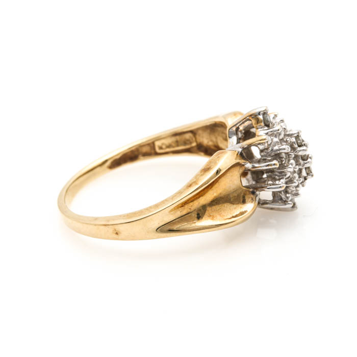 10K Two-Tone Gold Diamond Ring