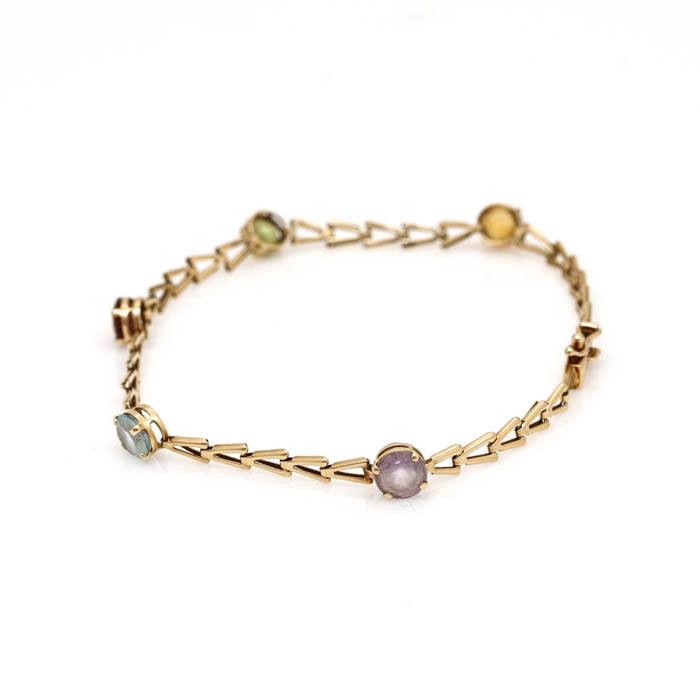 14K Yellow Gold Gemstone Bracelet