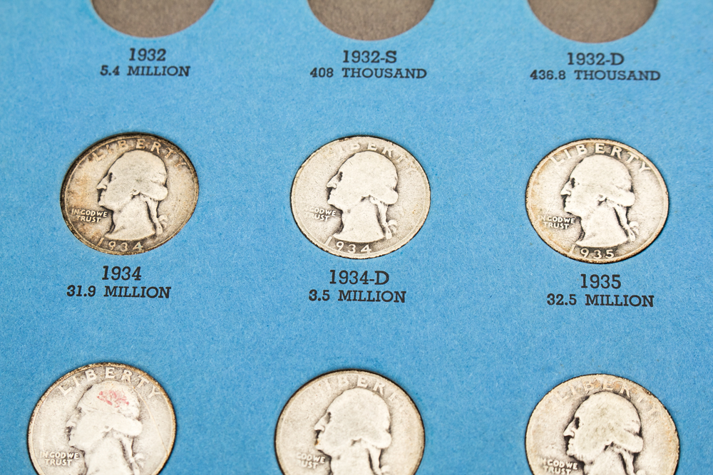 Collection of Silver Washington Head Quarters