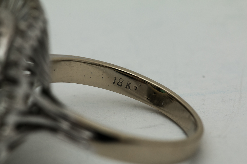 18K White Gold 2.55 Carat Emerald And Diamond Ring