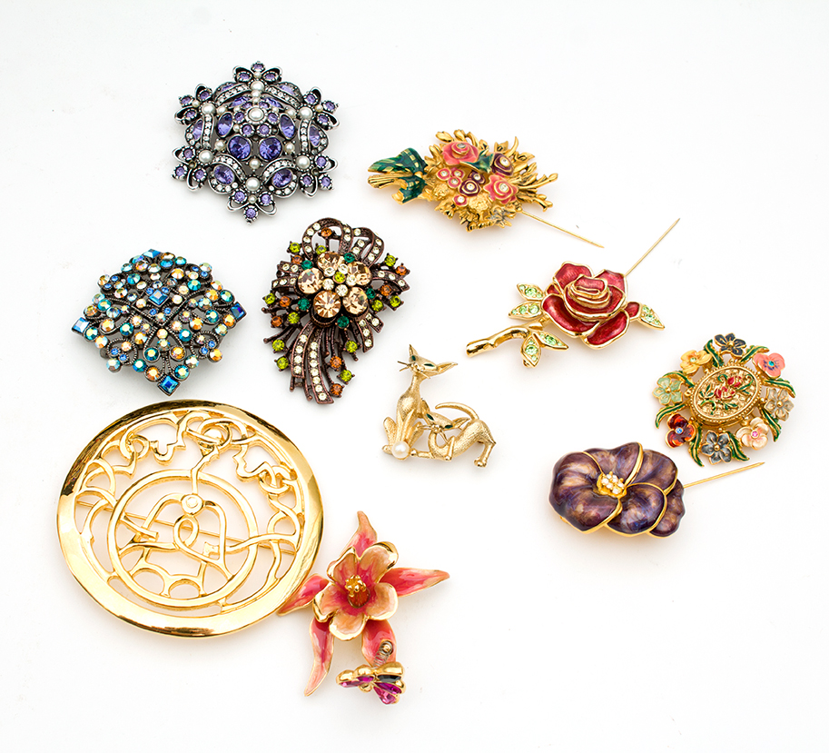 Vintage Brooches and Framed Brooch Artwork