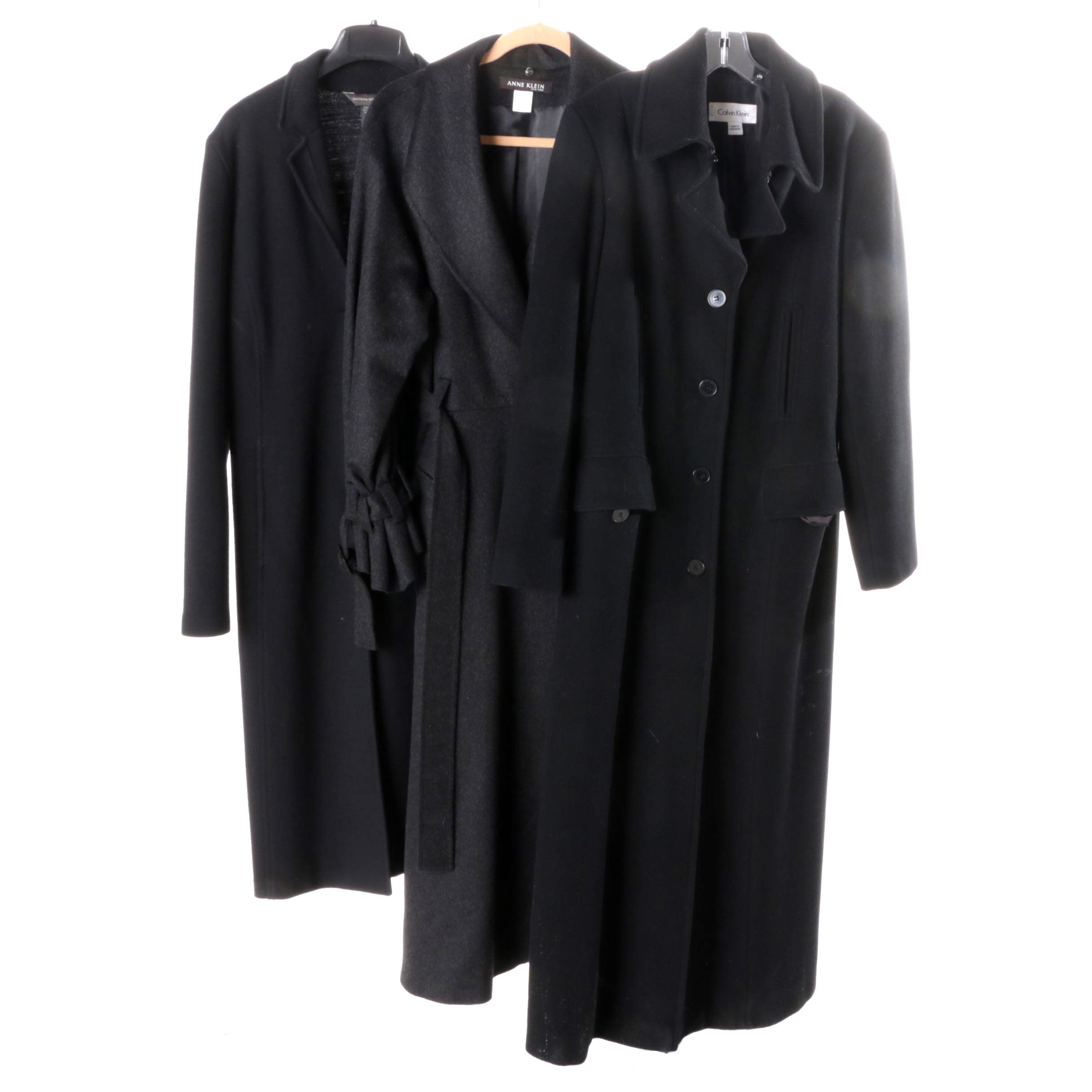 Women's Black Overcoats Including Calvin Klein