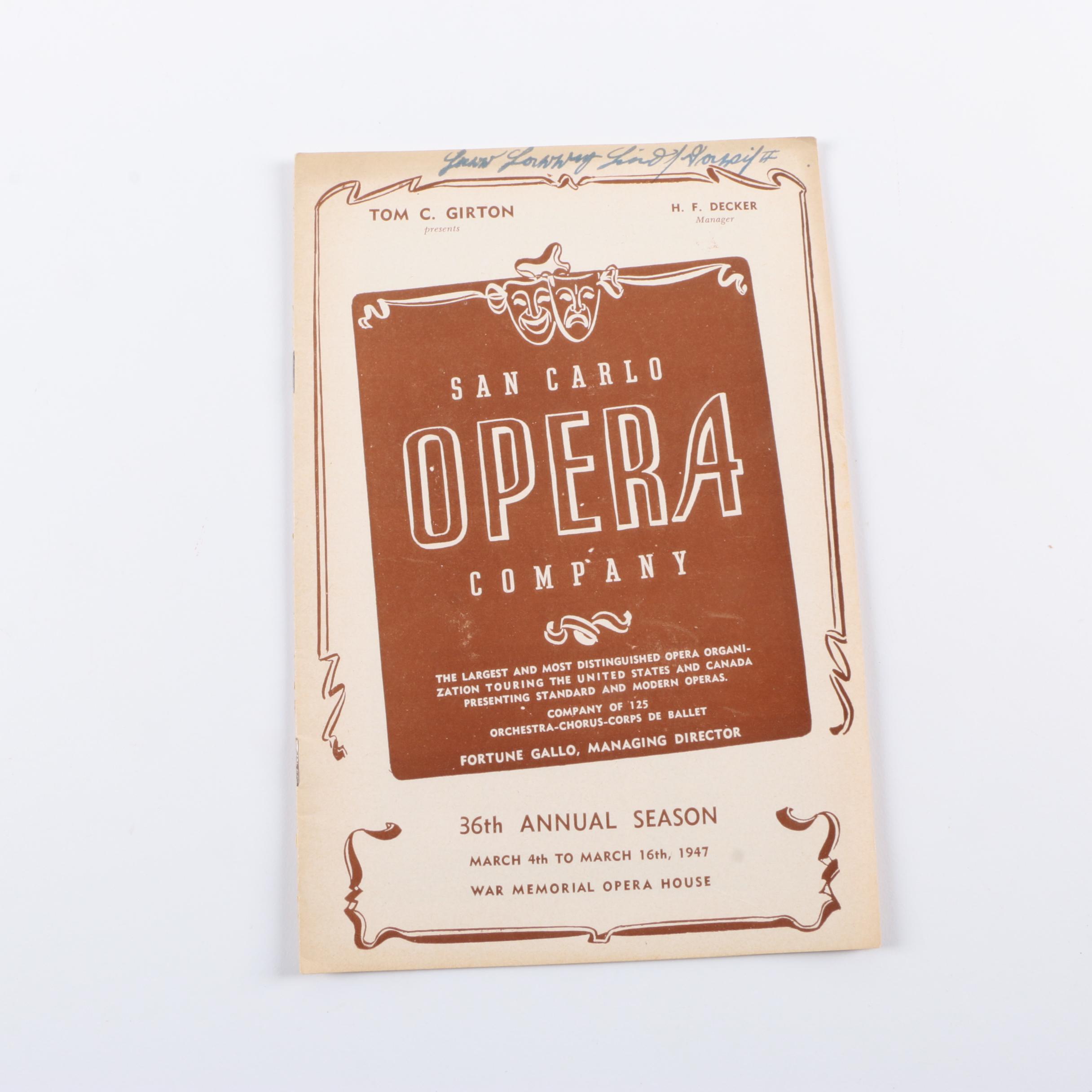 Vintage Opera Libretti and Programs