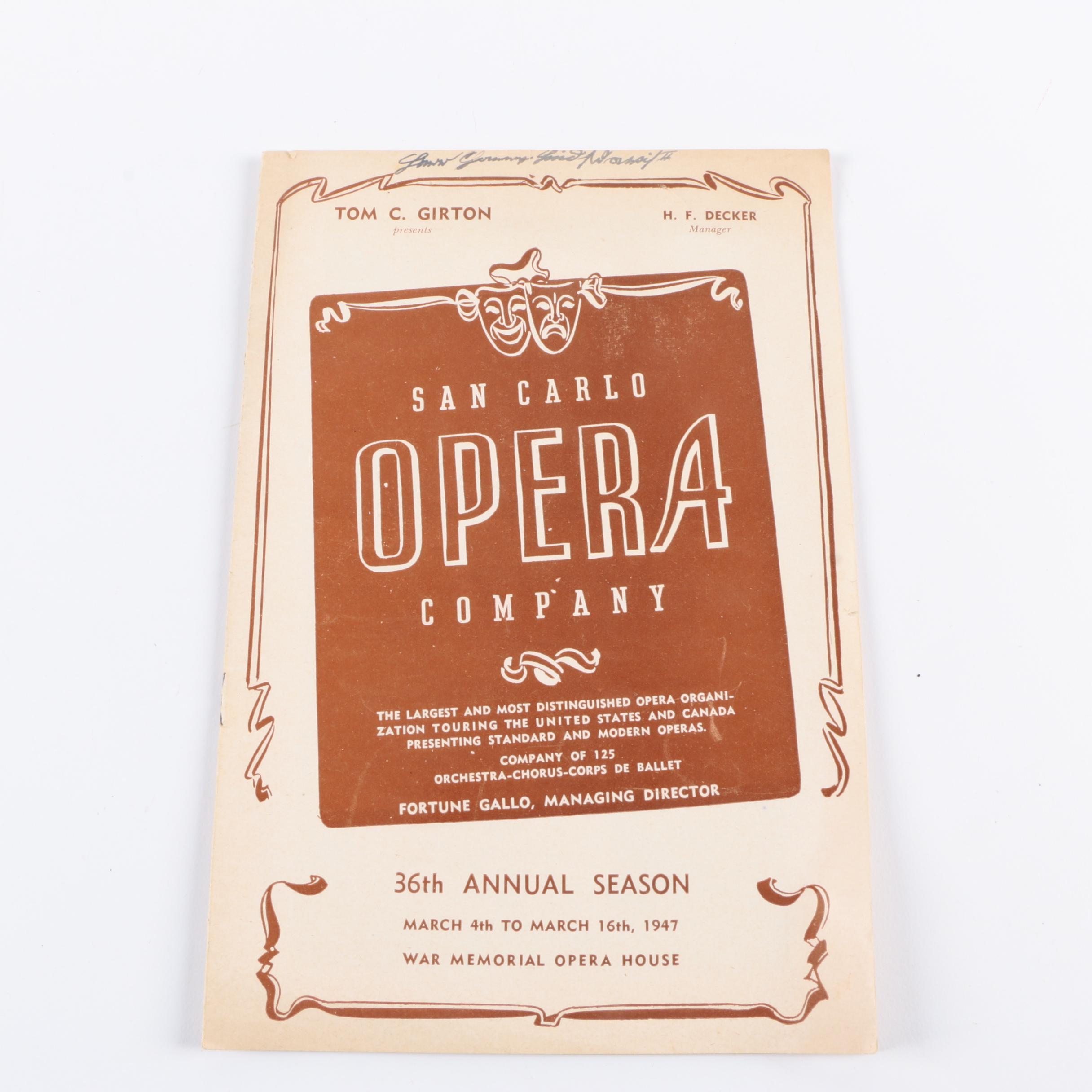 Vintage Opera Libretti and Programs