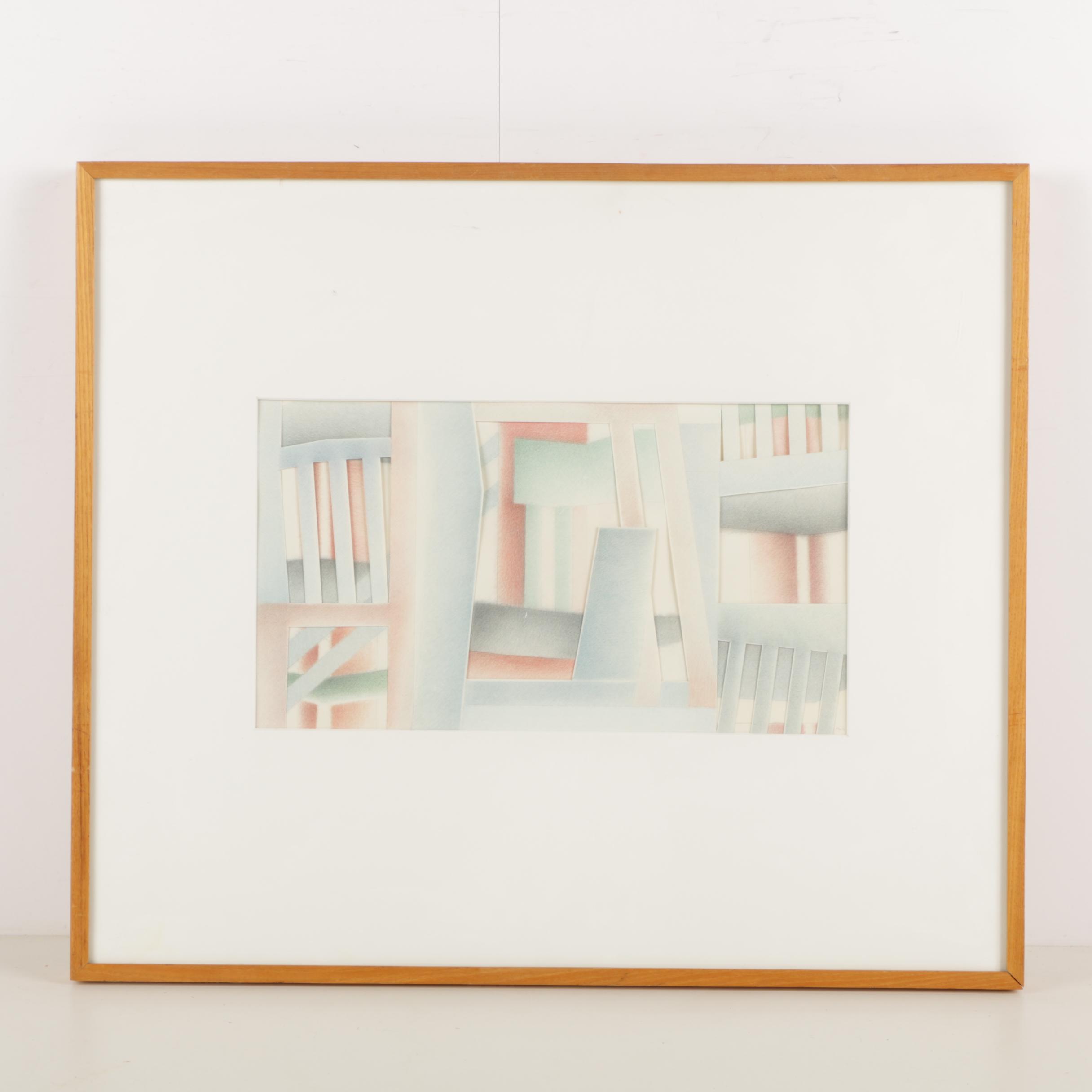 Diane Pepe Mixed Media with Cut Paper "Pier Reflections Nova Scotia"