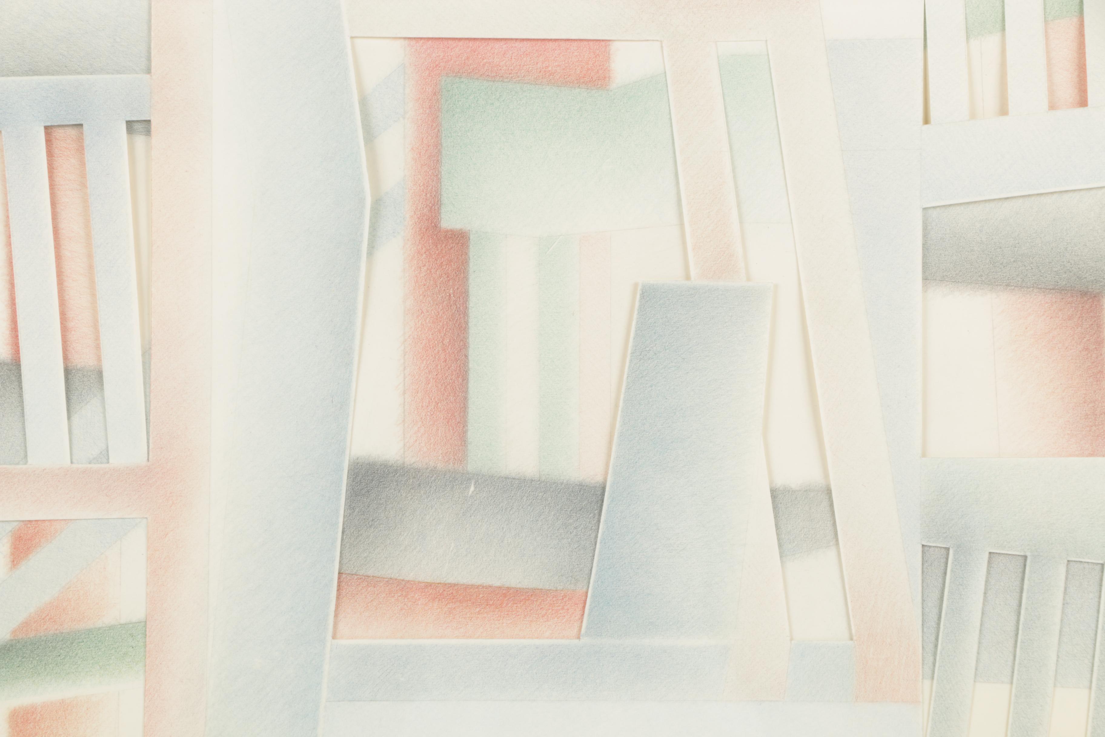 Diane Pepe Mixed Media with Cut Paper "Pier Reflections Nova Scotia"