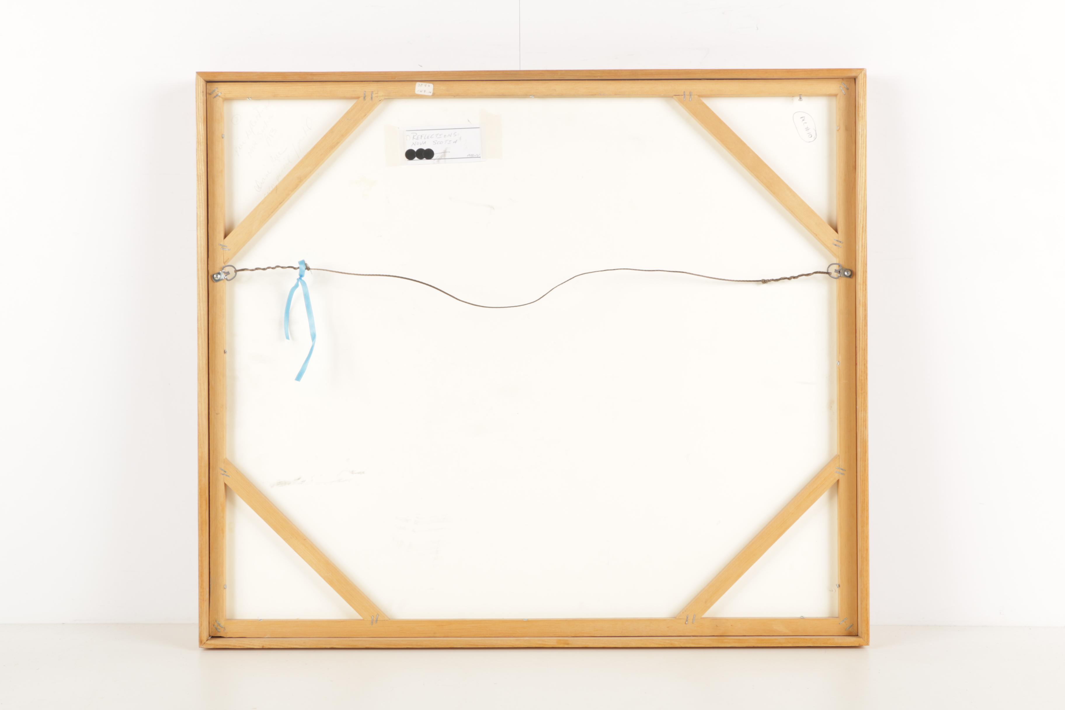 Diane Pepe Mixed Media with Cut Paper "Pier Reflections Nova Scotia"