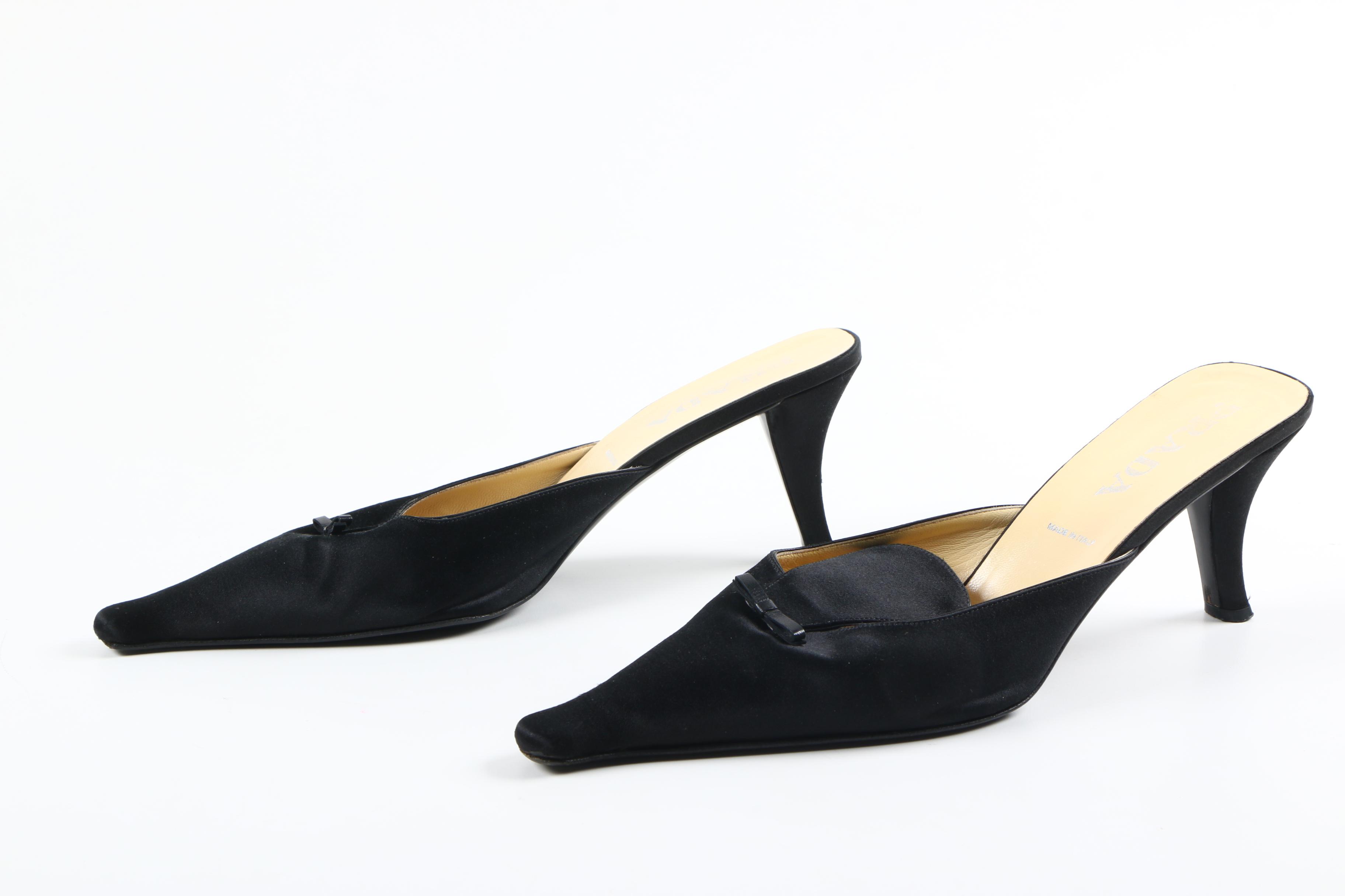 Prada Black Satin Mules
