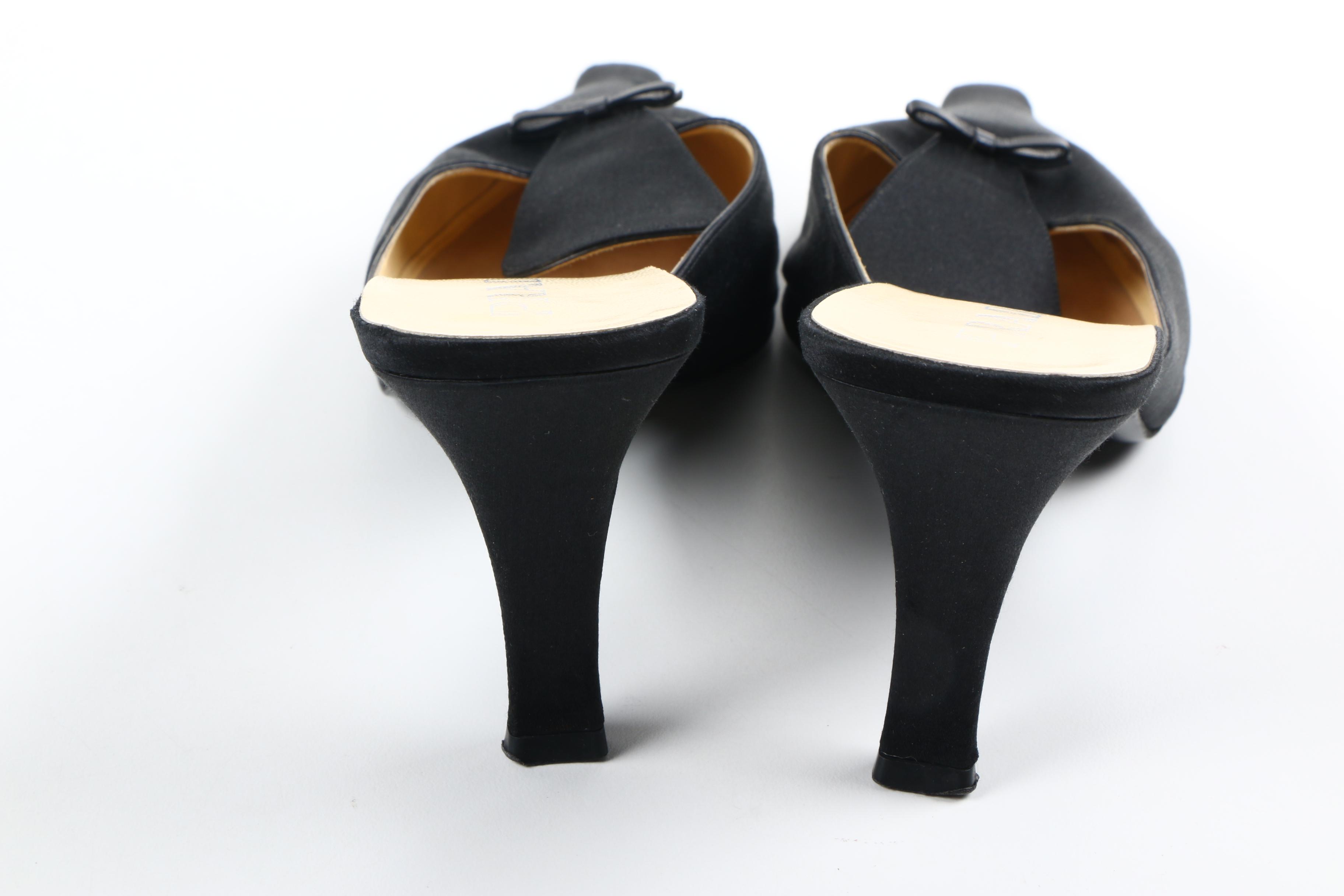 Prada Black Satin Mules