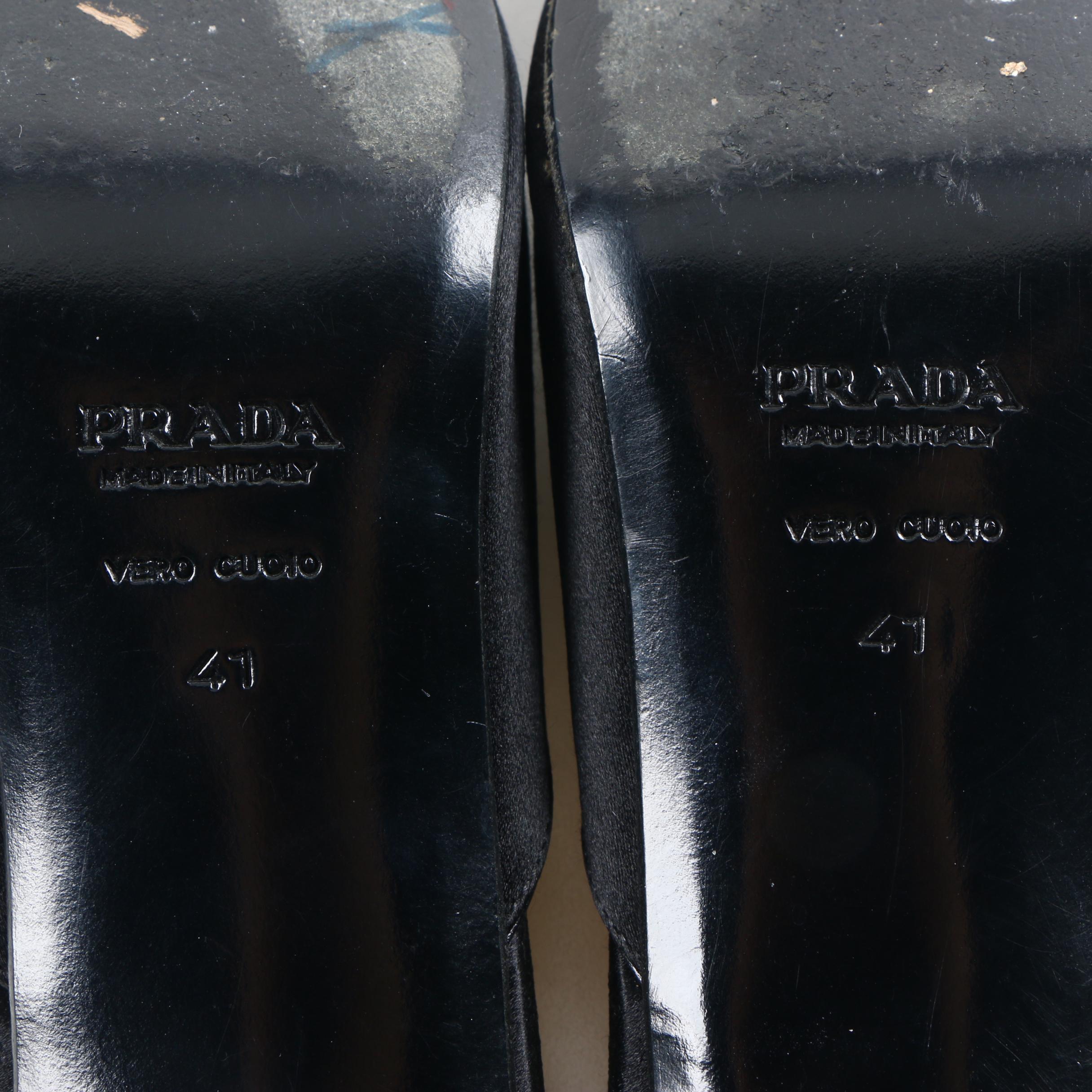 Prada Black Satin Mules