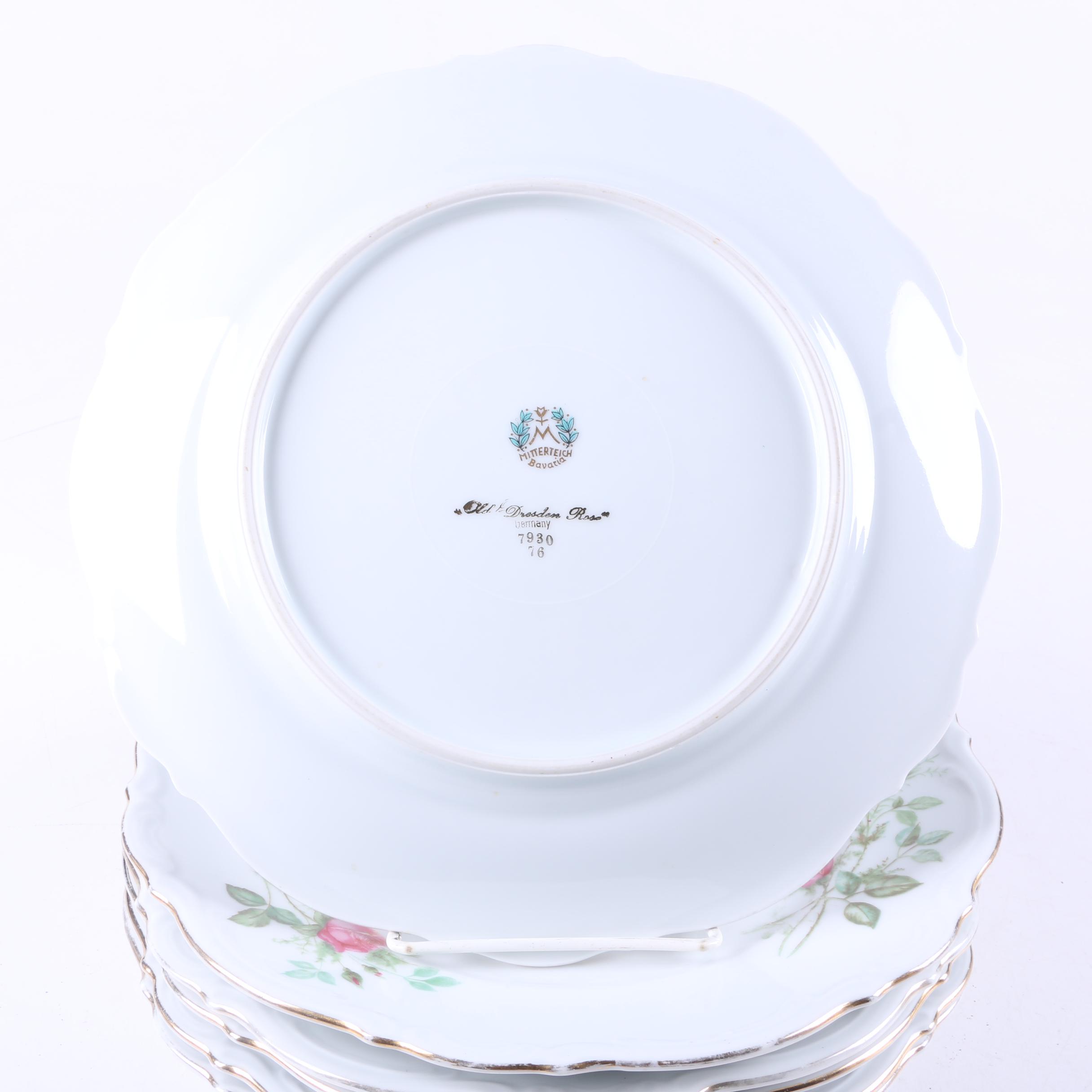 Vintage Mitterteich Bavaria "Old Dresden Rose" Tableware